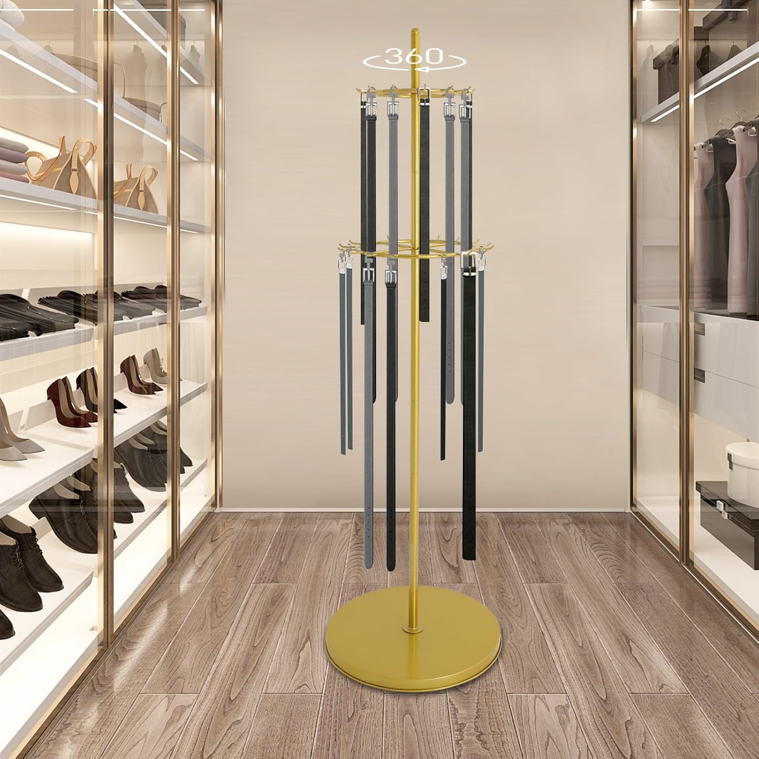 661in Gold Belt Display Tie Scarf Rack