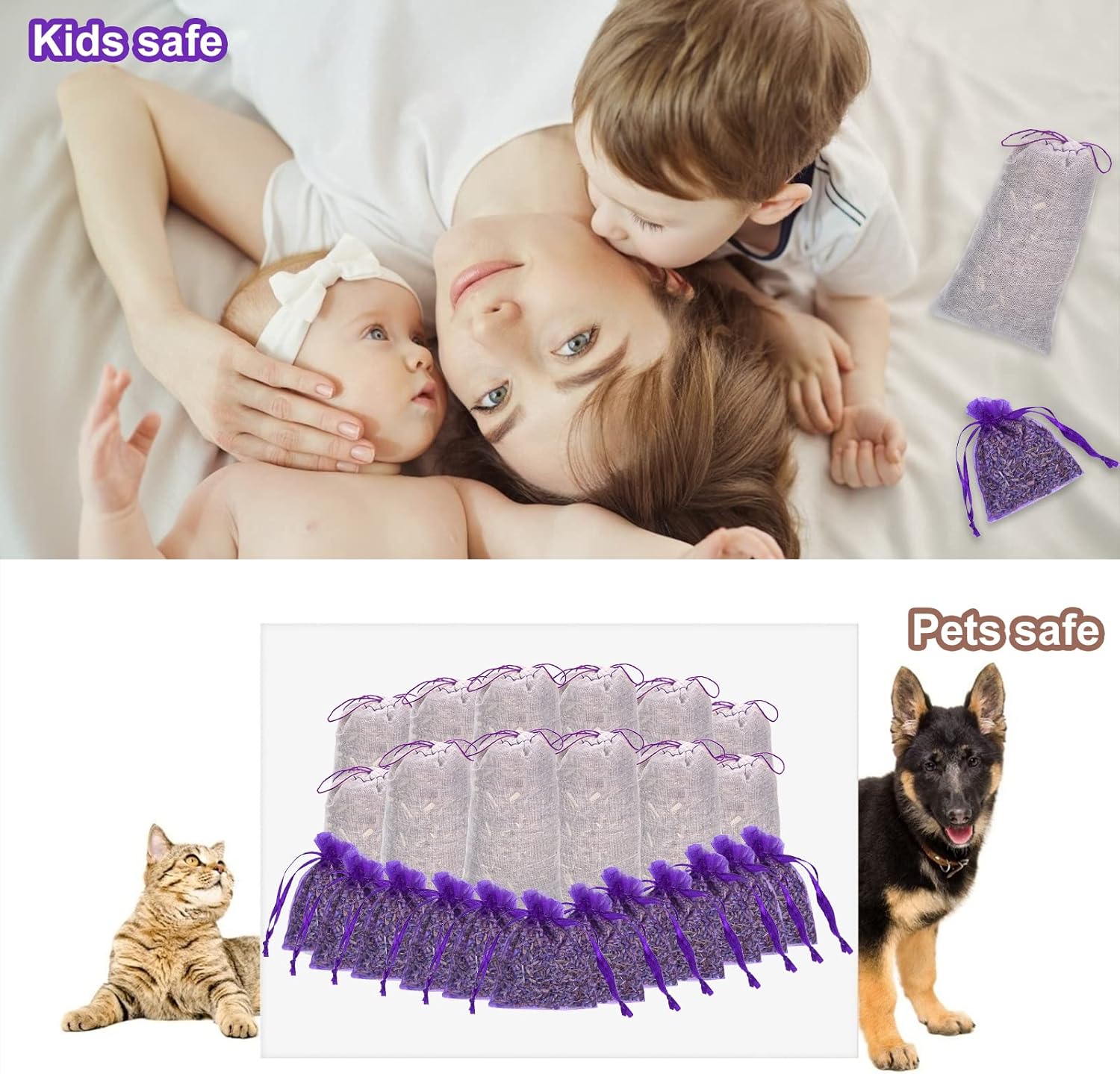 24 Pack Moth Repellent with Cedar and Lavender Sachets for Closets and Drawers