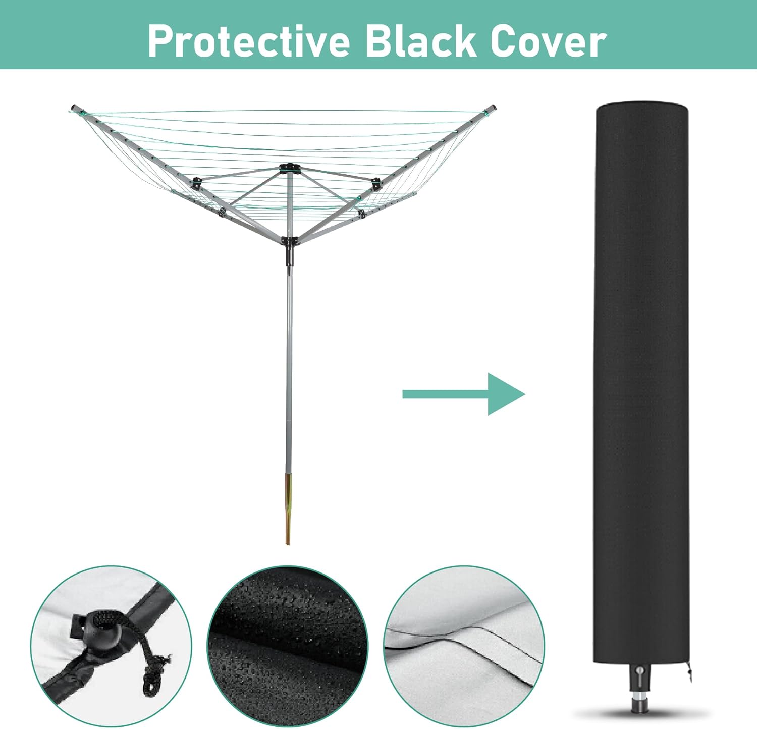 Outdoor Umbrella Drying Rack with 4 Arms and 165 Feet Clothesline