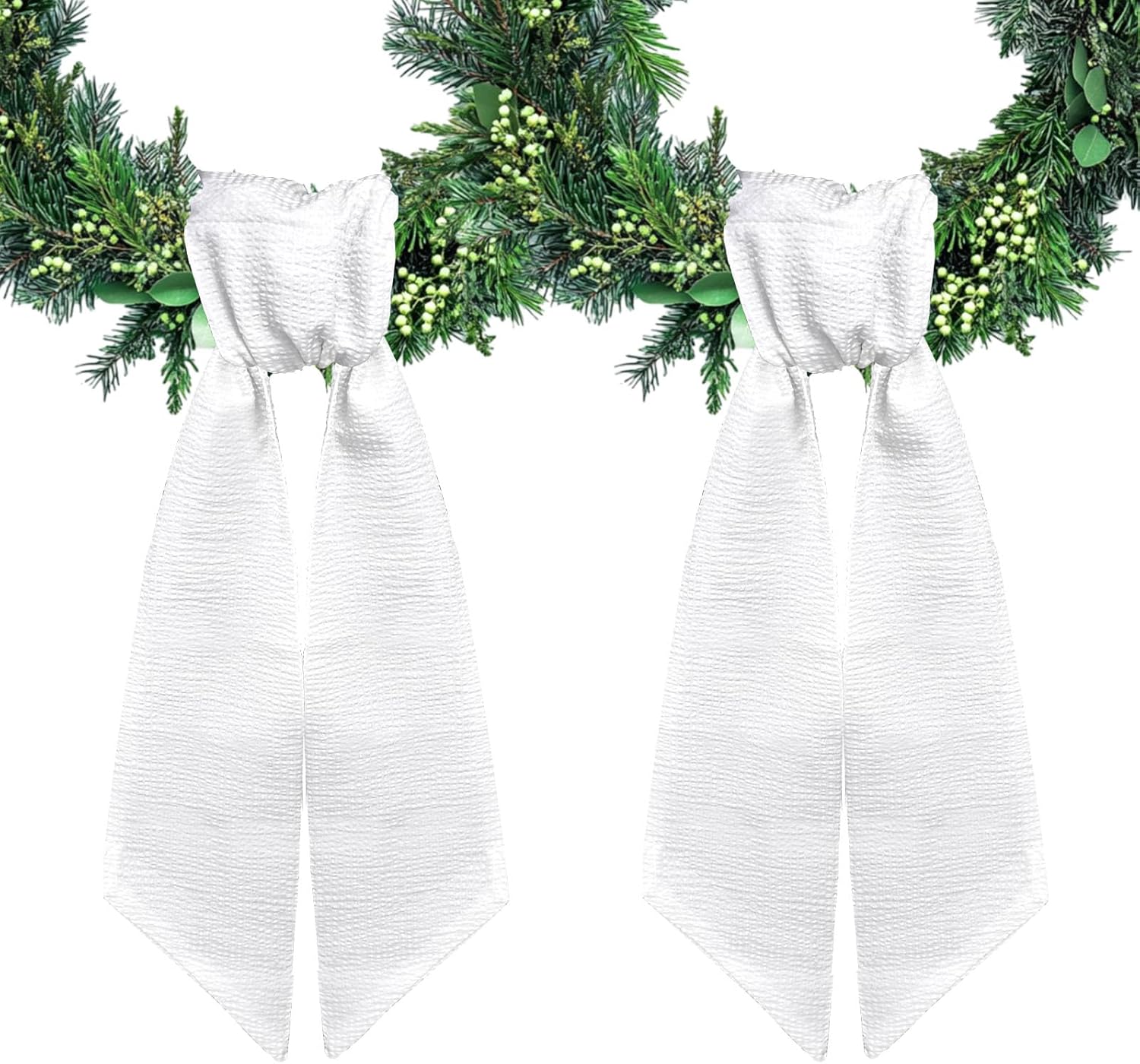 2pcs White Wreath Sash for Front Door