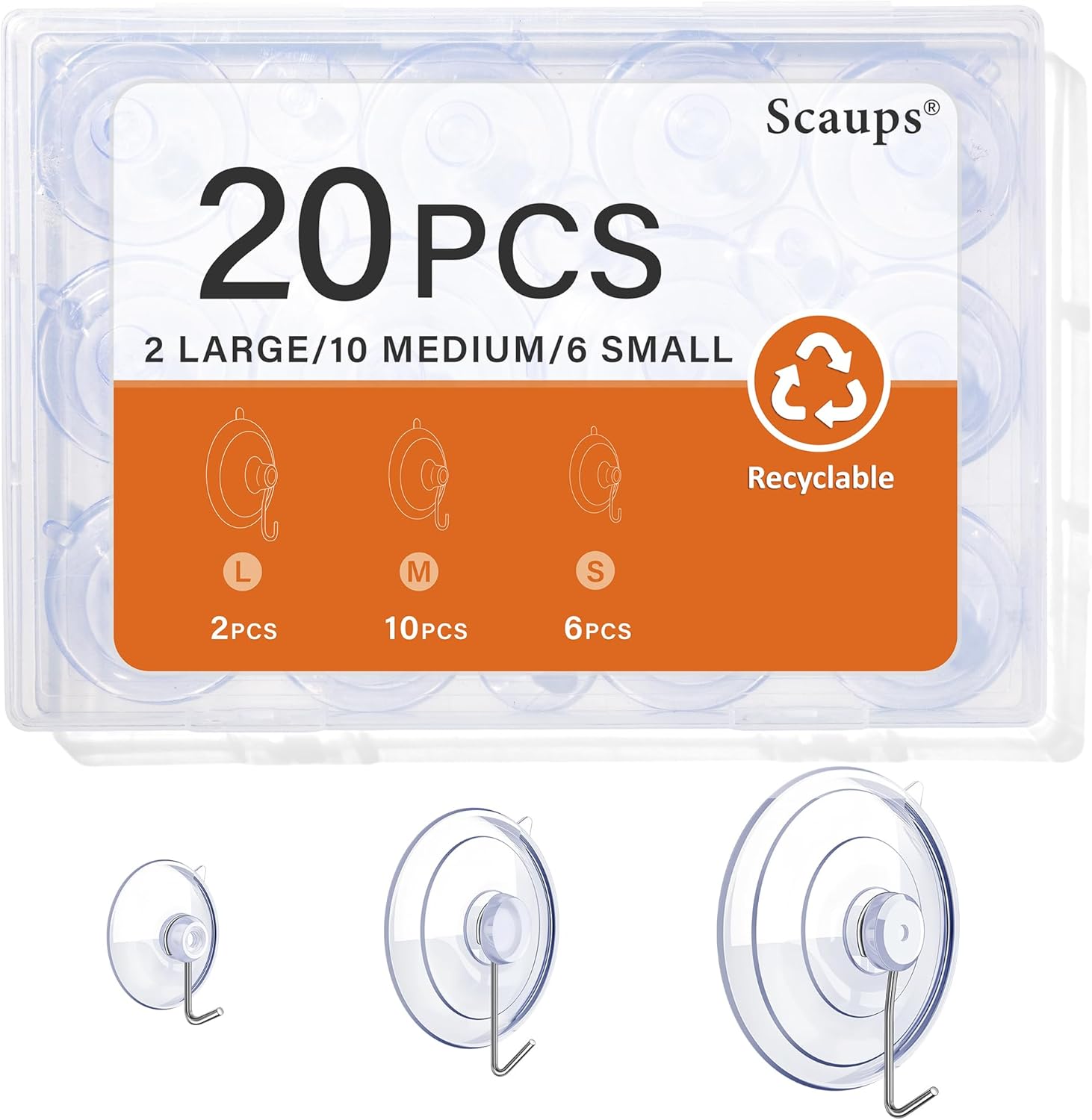 20PCS Suction Cup Hooks for Window and Kitchen