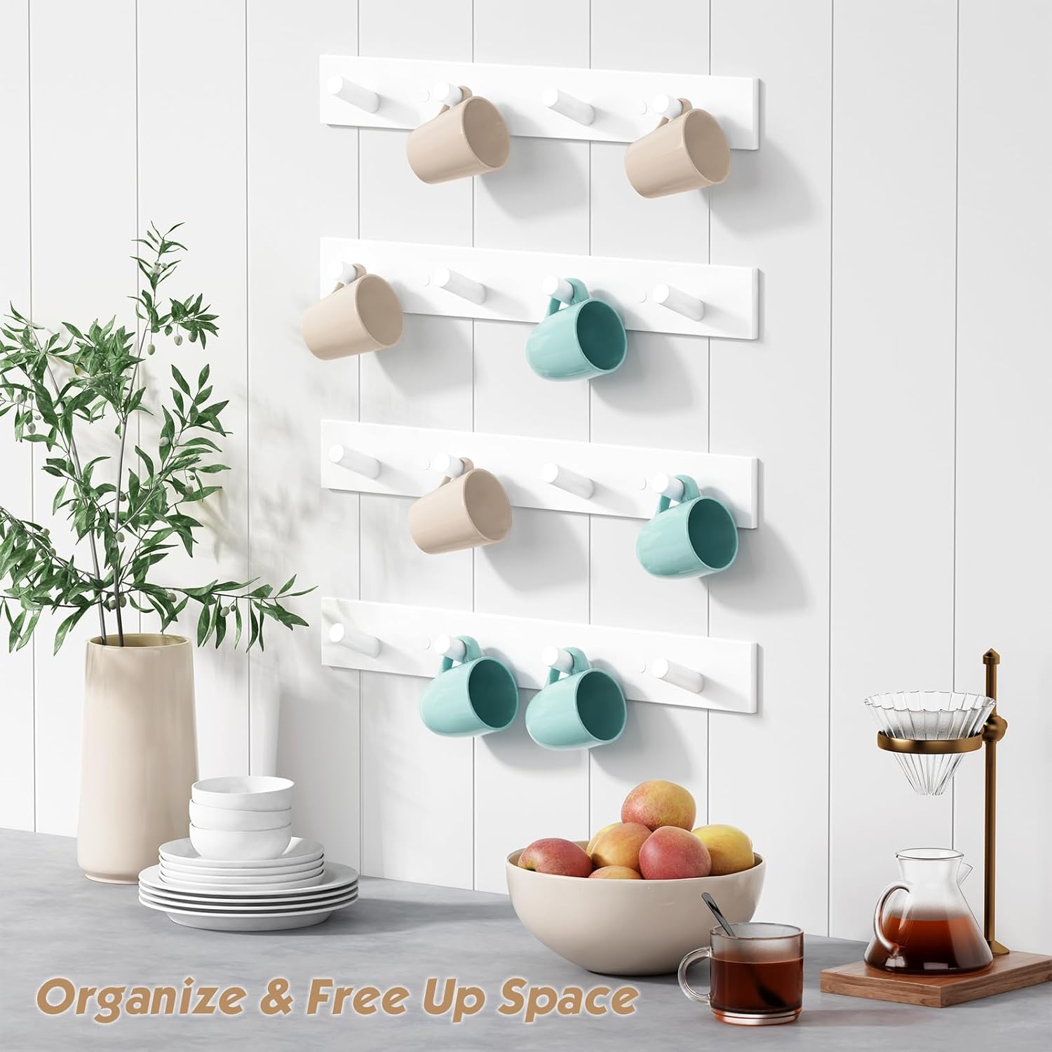 Forbena 4-Pack Heavy Duty Wall Mount Coat Hooks