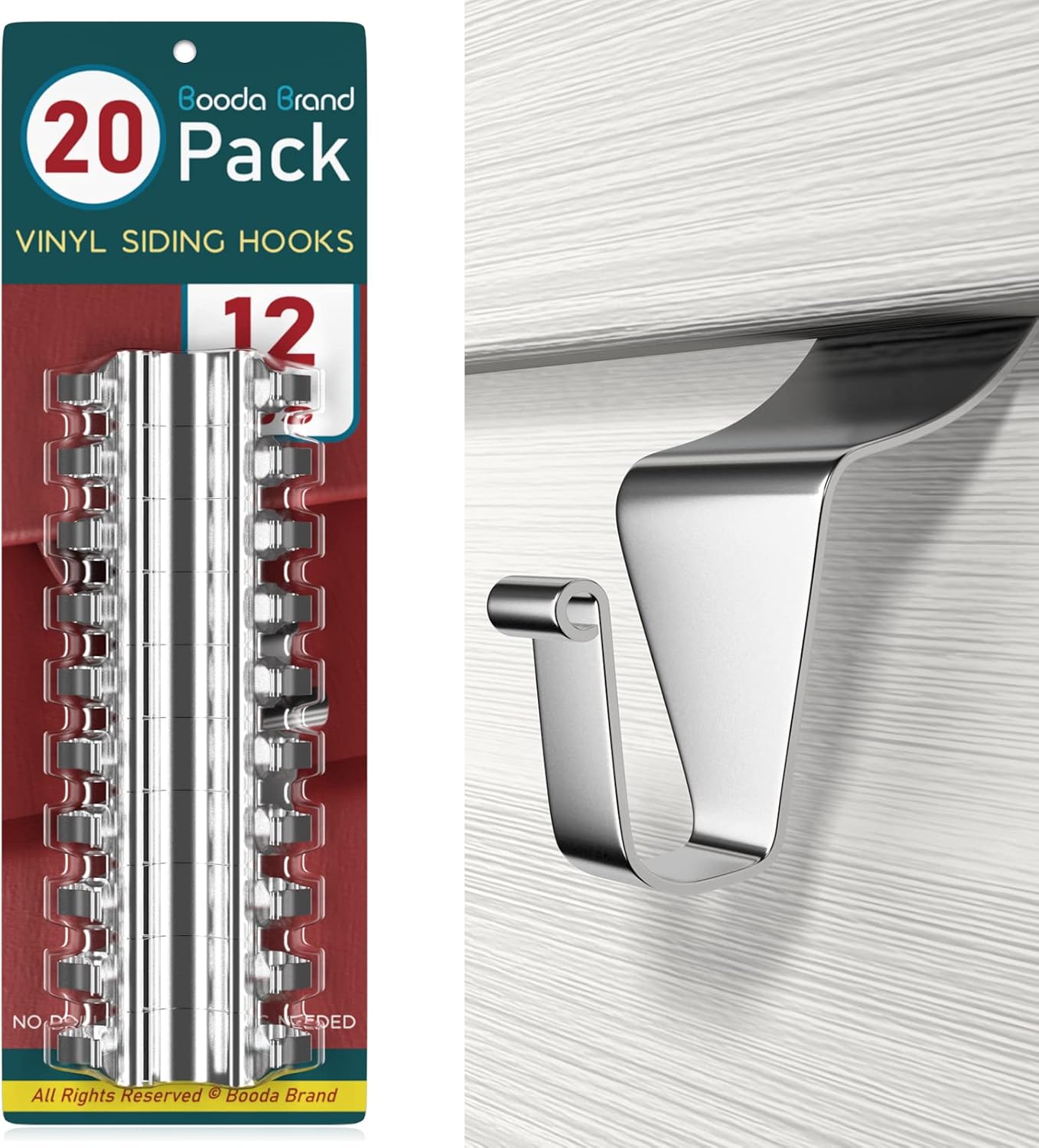 Heavy-Duty Vinyl Siding Hooks 20 PCS for Wreaths and Decorations