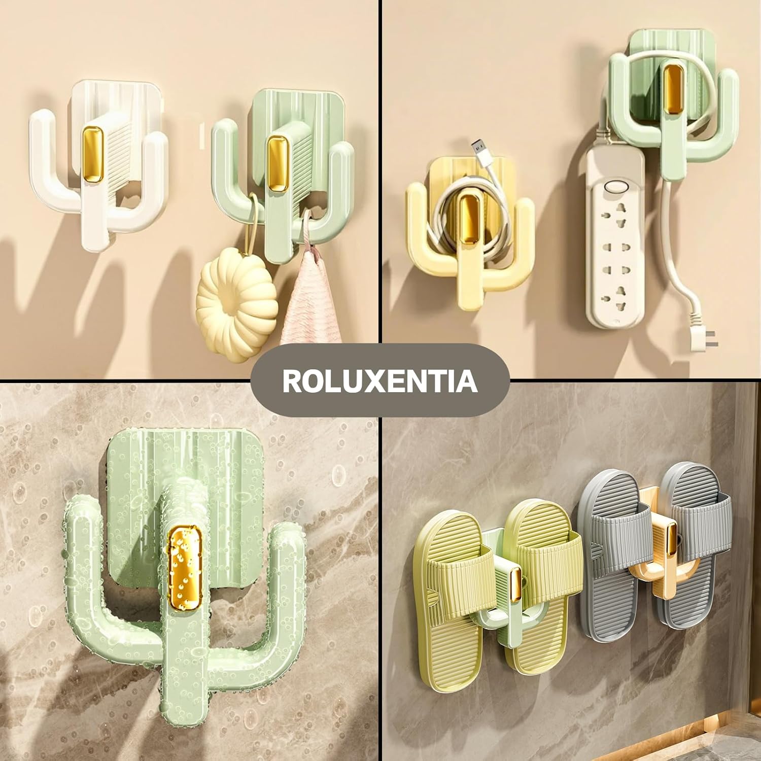 4 Pack Wall Mounted Shoe Rack - White Green Hanging Organizer