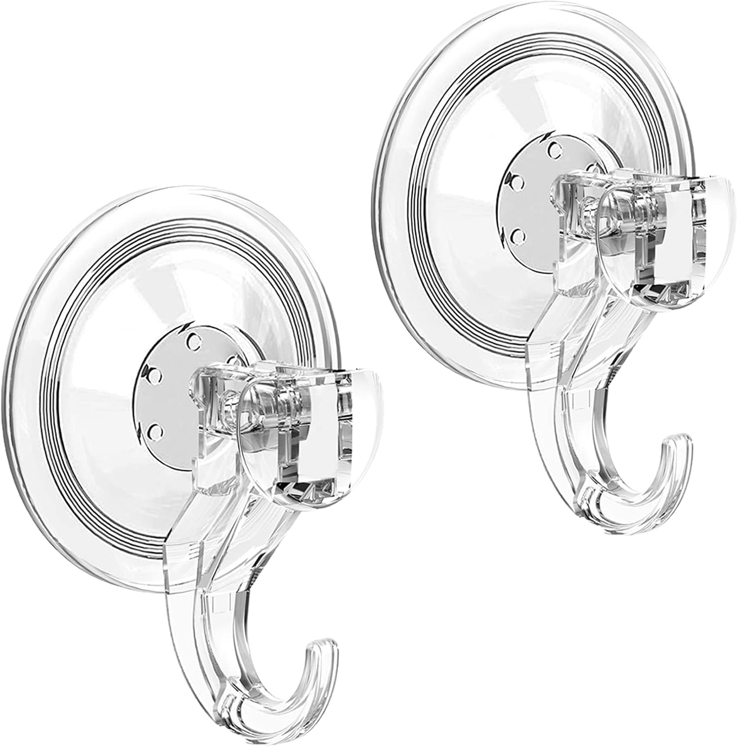 LUXEAR Suction Cup Hooks 2 Pack Clear