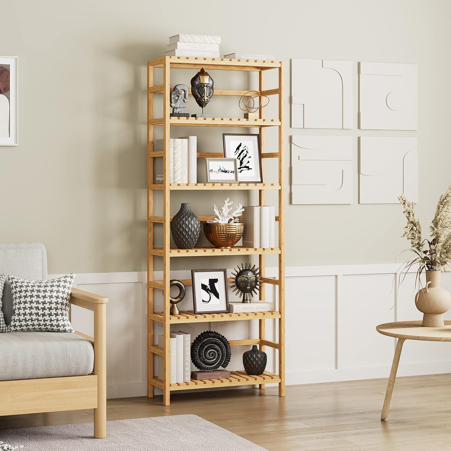 Bamjoy 6 Tier Bamboo Shelf Storage Unit