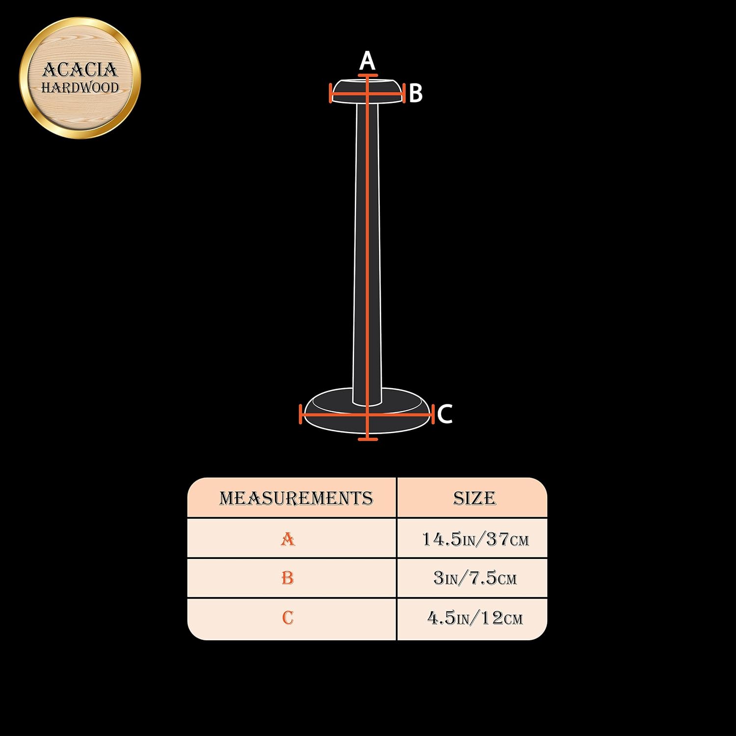 Mythrojan Wooden Helmet Stand - 145 Inch Round Pedestal Display
