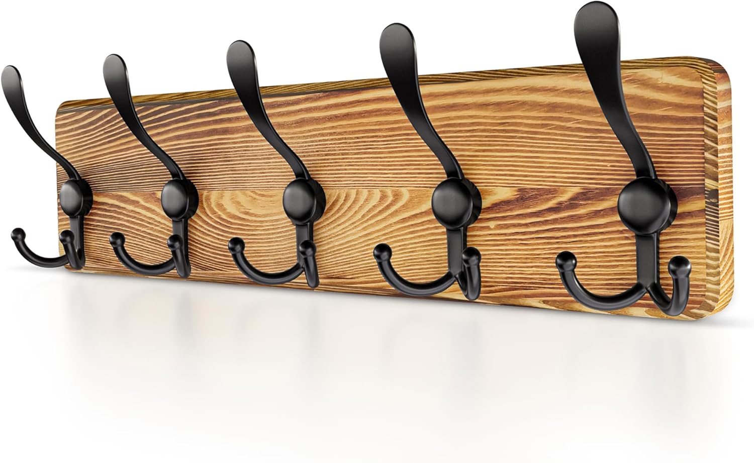 SAYONEYES Rustic Wall Mount Coat Rack with 5 Hooks