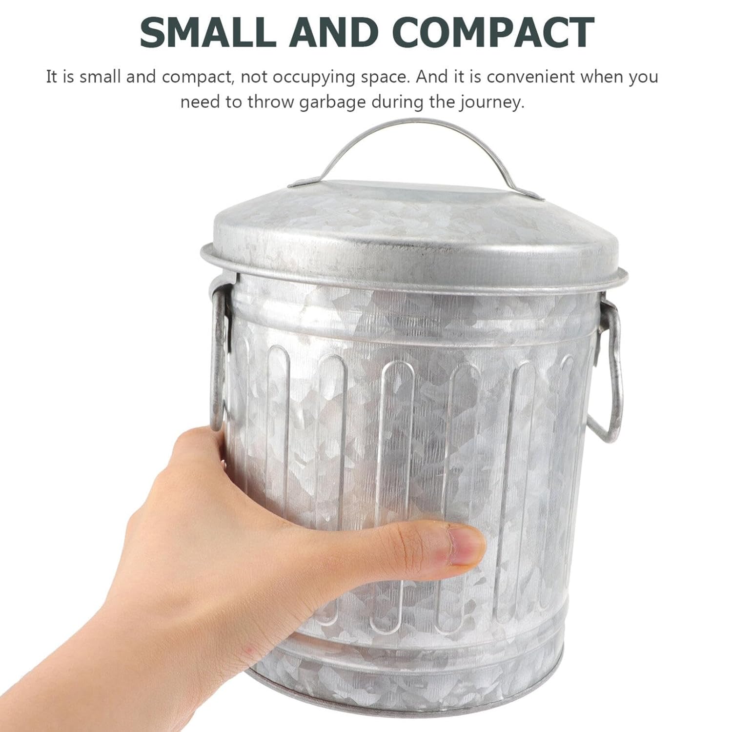Cabilock Ash Bucket with Lid Galvanized Metal Canister