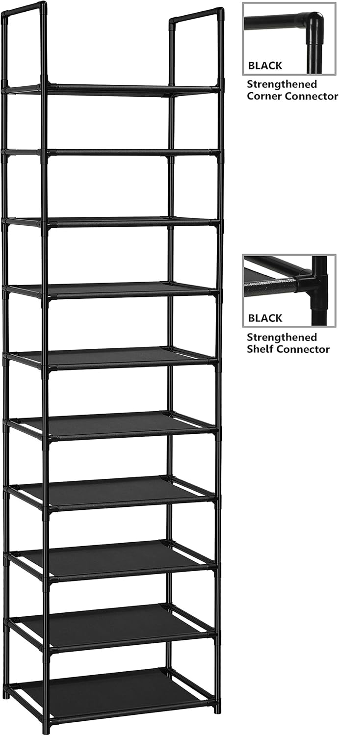 FIDUCIAL HOME 10 Tiers Sturdy Shoe Rack 20-25 Pairs