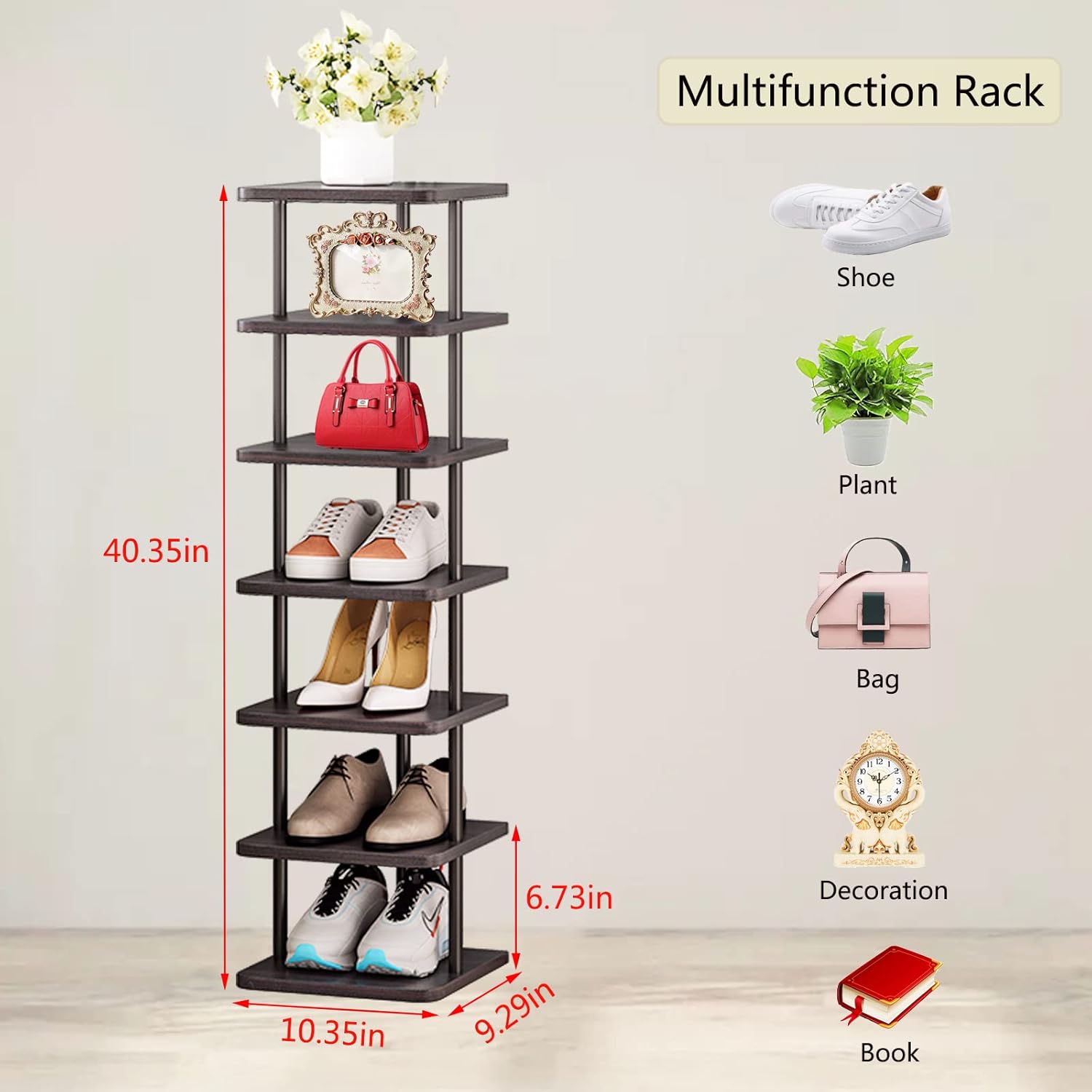 SORCEDAS 7 Tier Vertical Shoe Rack Organizer