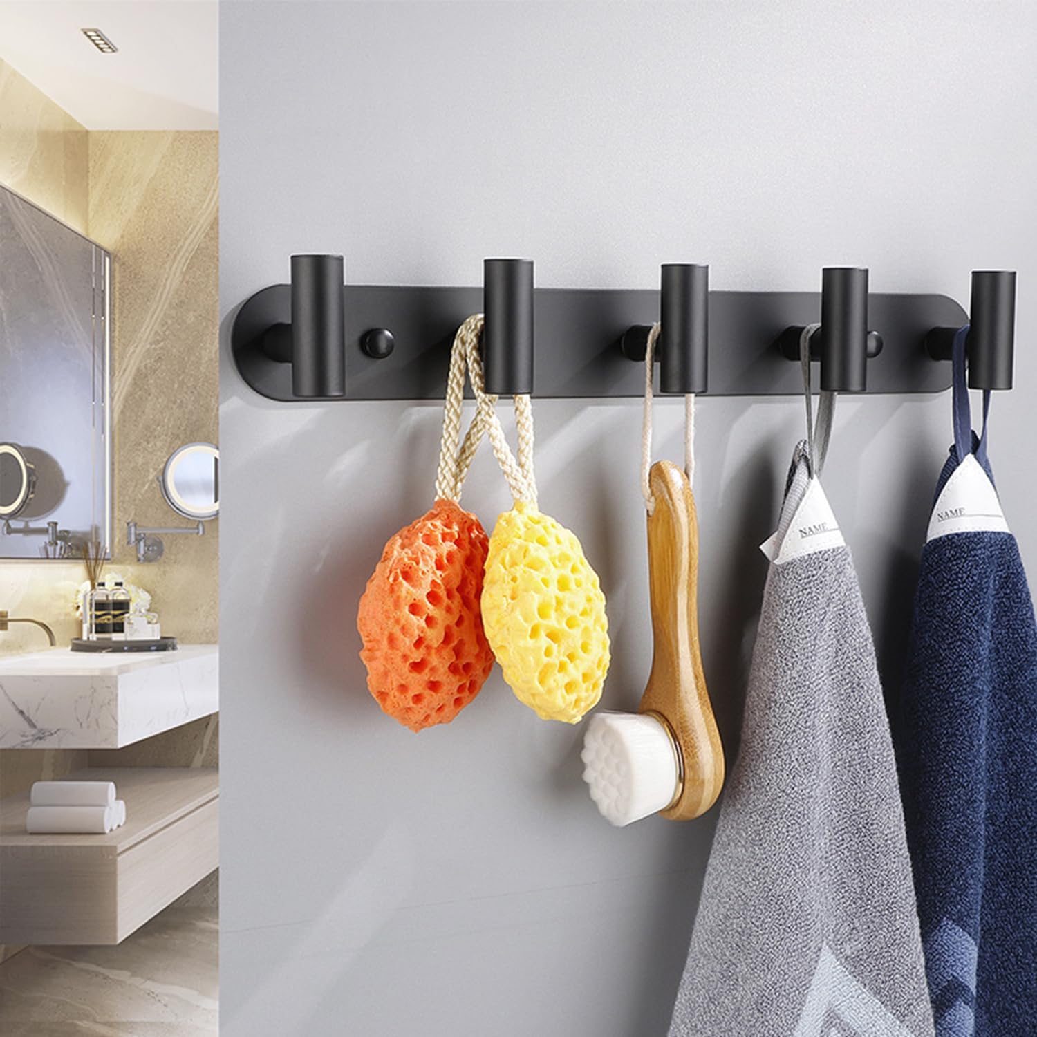 Vanloory Wall Mounted Coat Rack with 5 Hooks