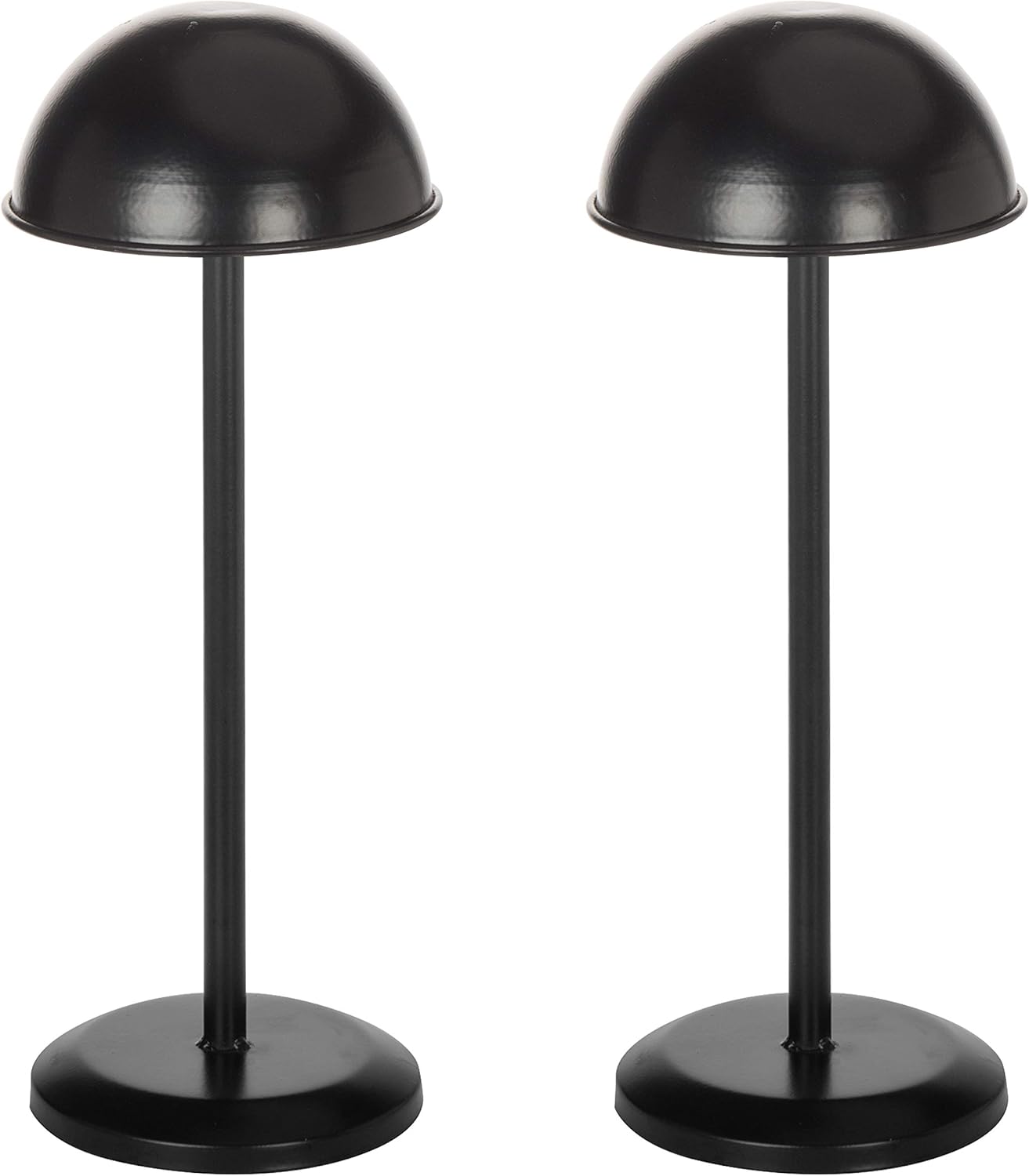 MyGift Black Metal Adjustable Height Hat Stand for Caps and Wigs