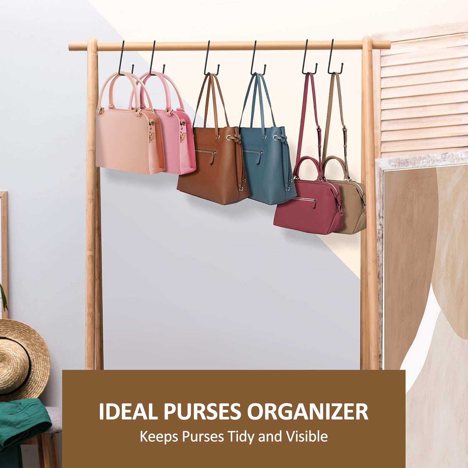 ZEDODIER 15 Pack Purse Hanger Hooks Black