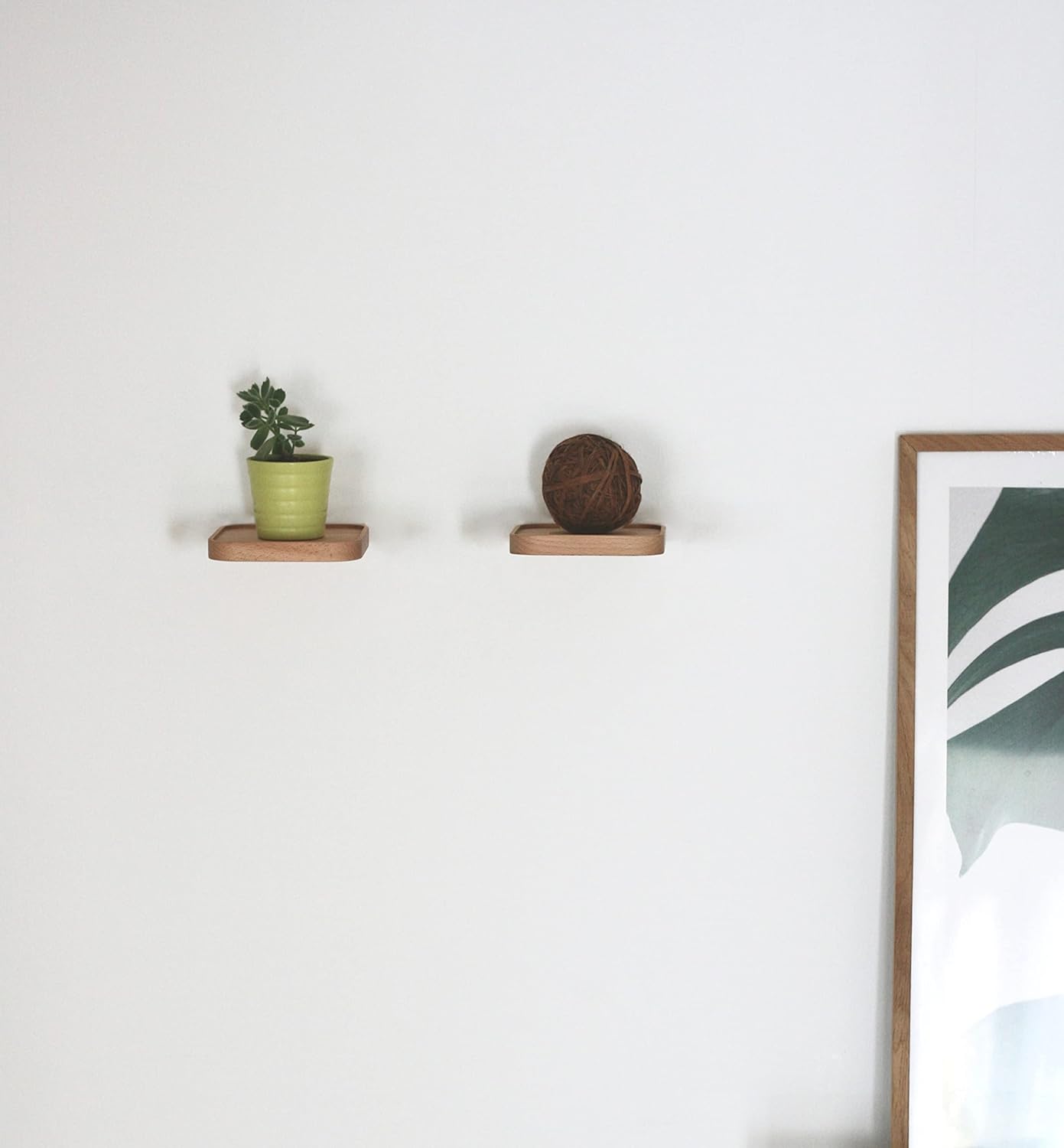 Wooden Floating Shelf Set of 2 Square Design