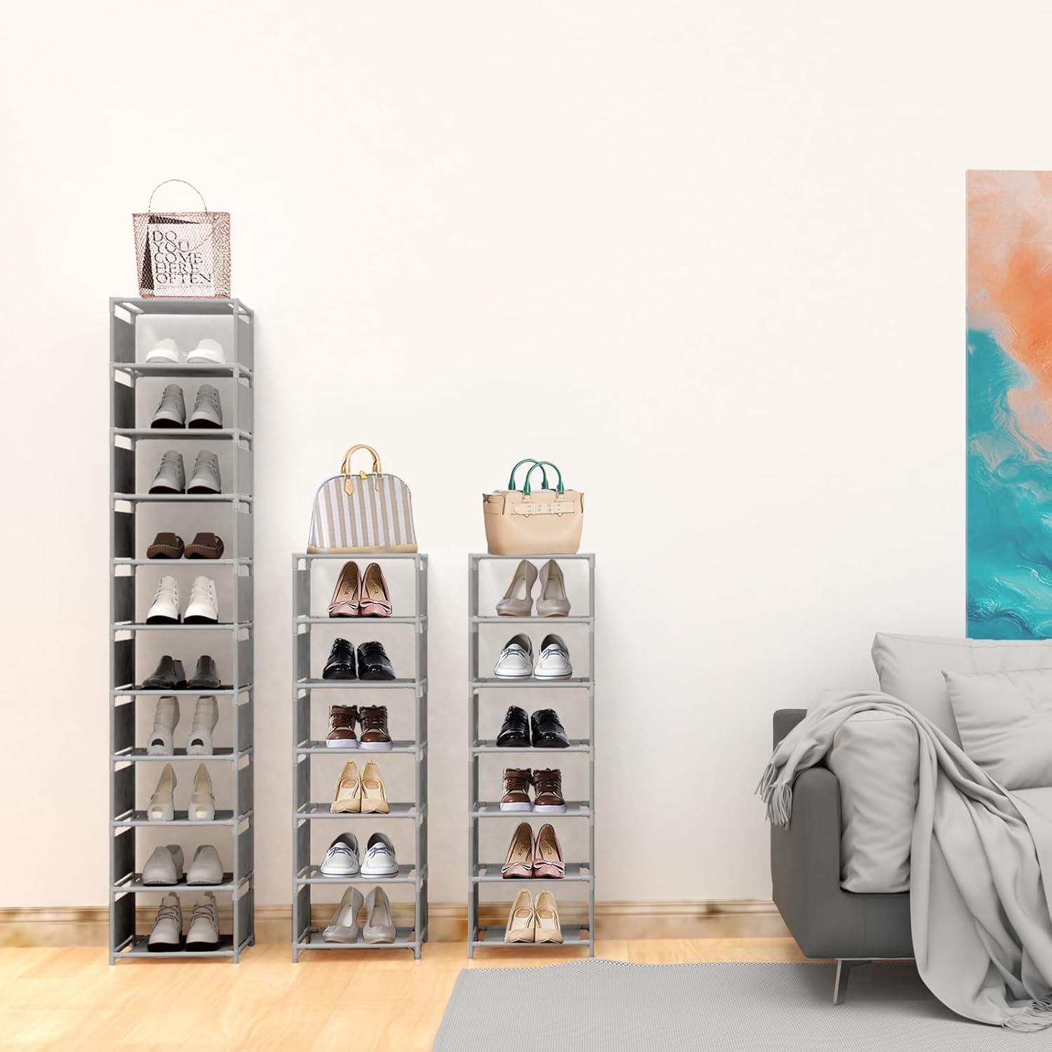 Vertical Shoe Rack with 10 Tiers for Small Spaces