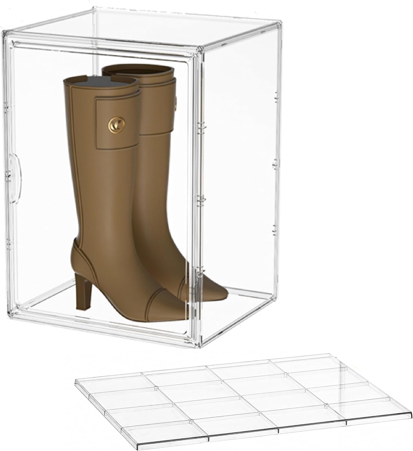 Attelite XX-Large Clear Display Case Stackable Plastic Storage Bins with Lid