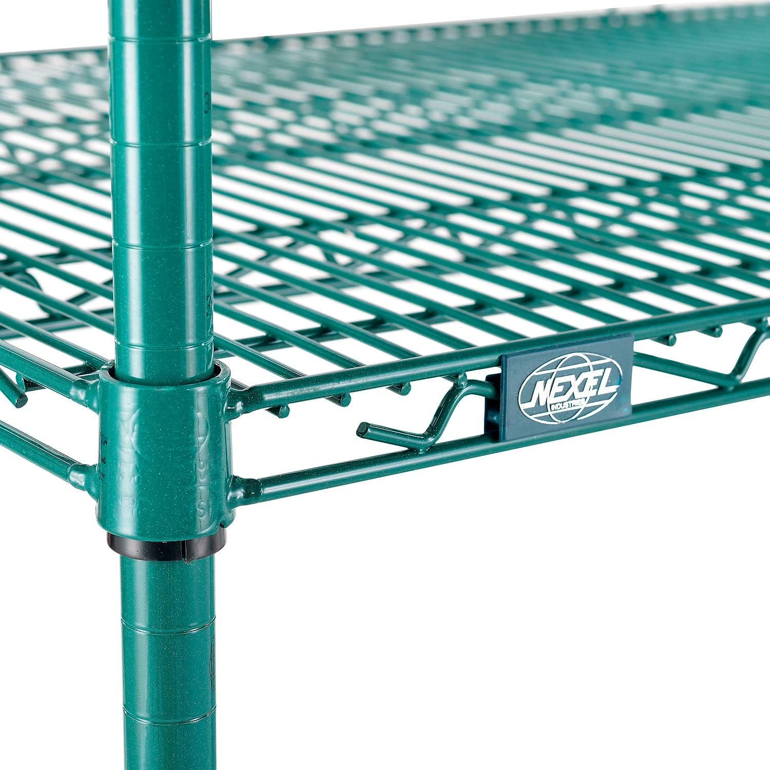Nexel 3 Tier Wire Shelving Unit Poly-Green 36x14x34
