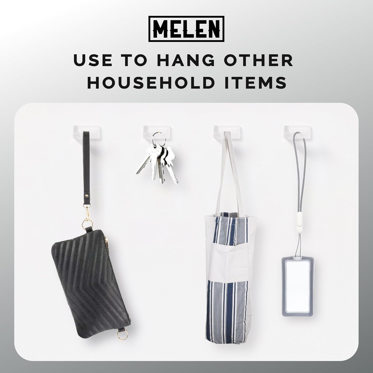 MELEN Adhesive Sunglass Wall Organizer 8-Pack - Clear
