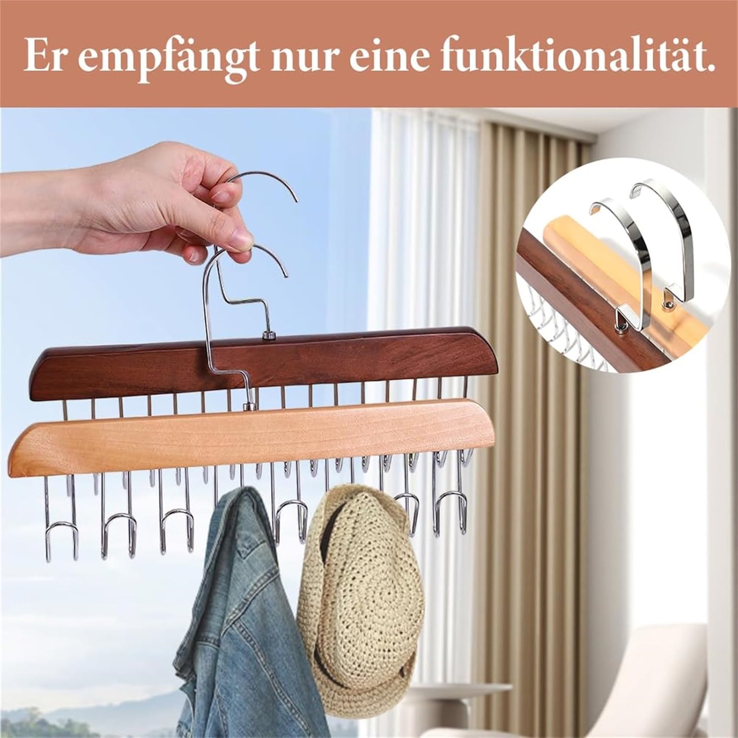 2PCS Anti-Slip Multi-Hook Coat Racks with 16 Hooks