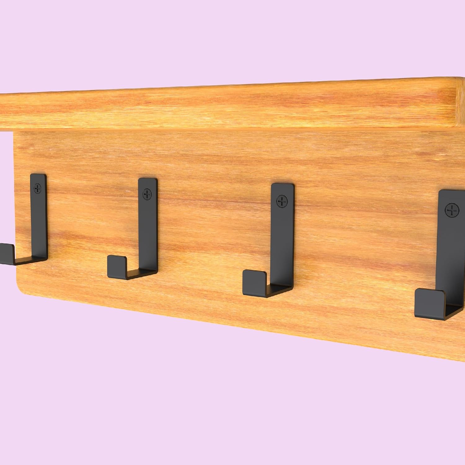 Aufuga Heavy Duty Stainless Steel Coat Hooks 8pcs Black Square Wall Hooks