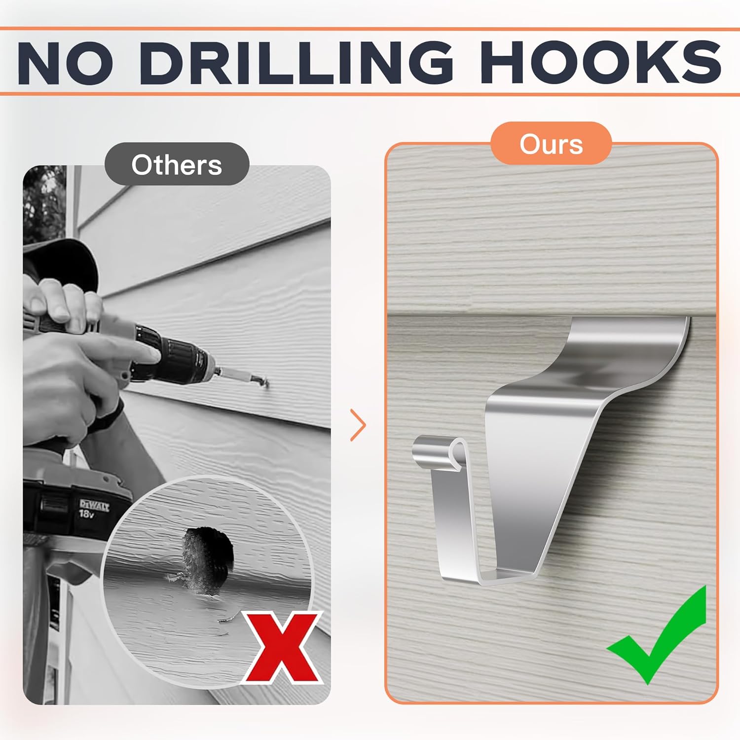 Vinyl Siding Hooks 8 Pack No Drilling Hangers