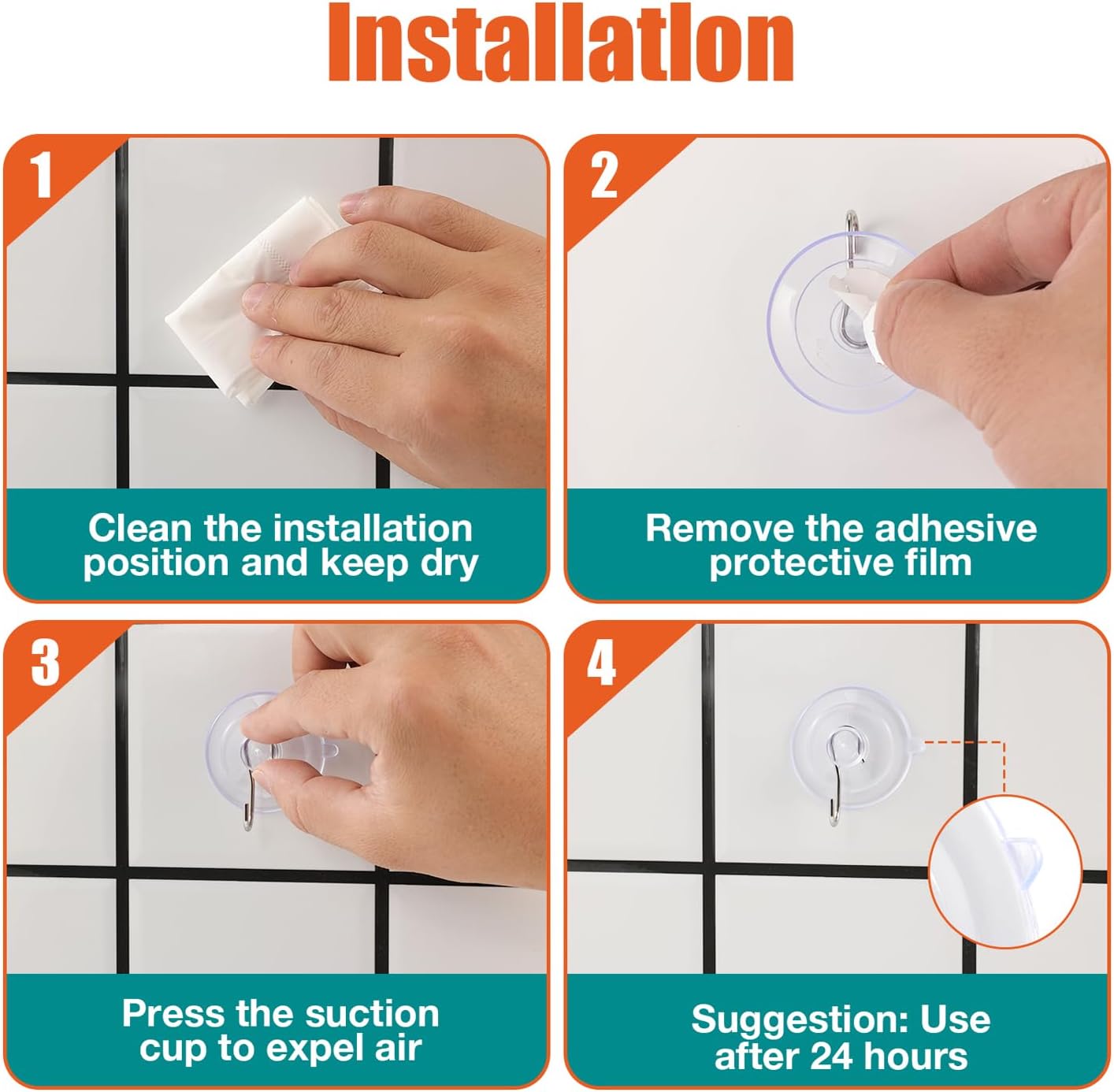 MAISEEN Heavy Duty Suction Cup Hooks 10pk Combo Set