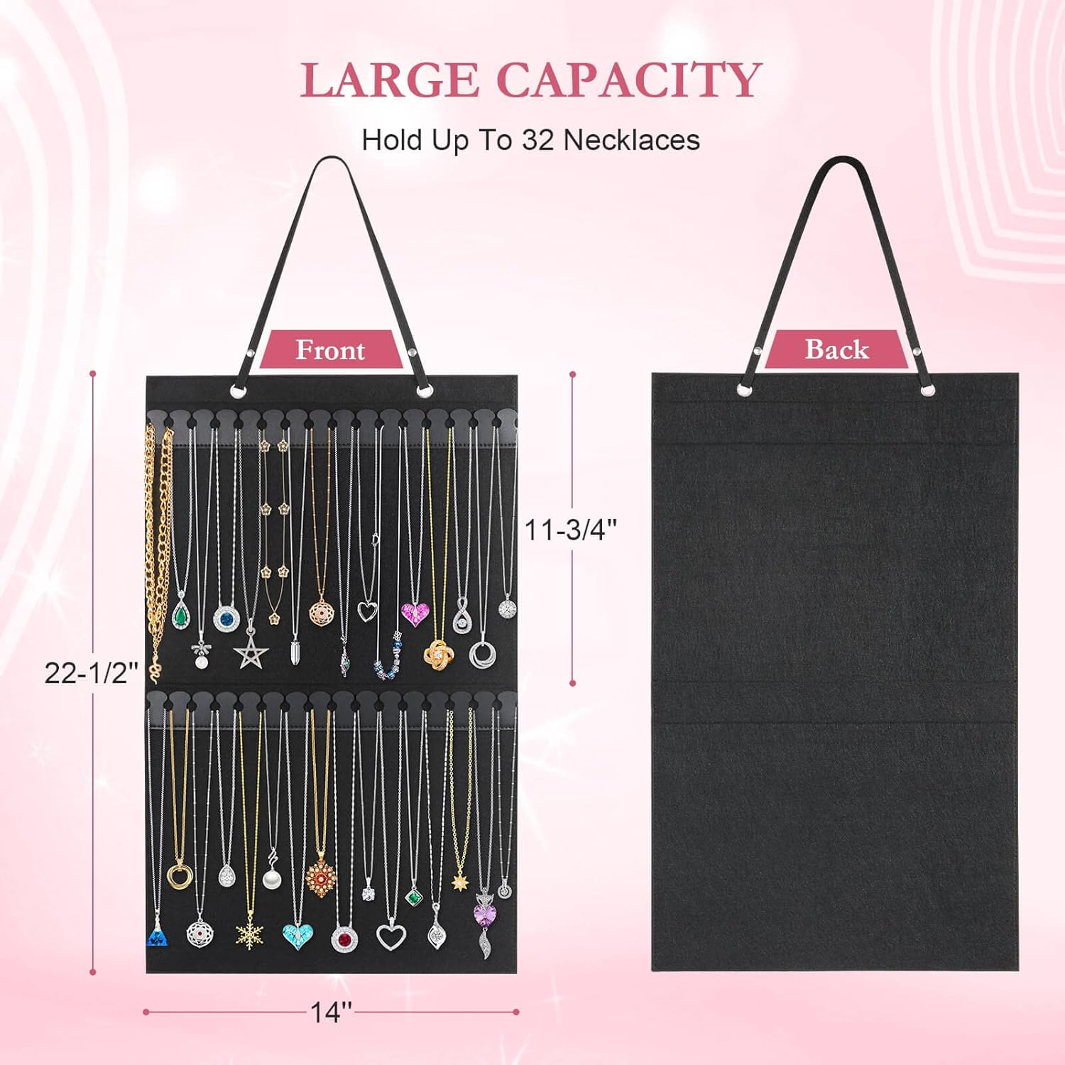 Caffox Jewelry Holder 32 Hook Storage for Necklaces Bracelets Ankles