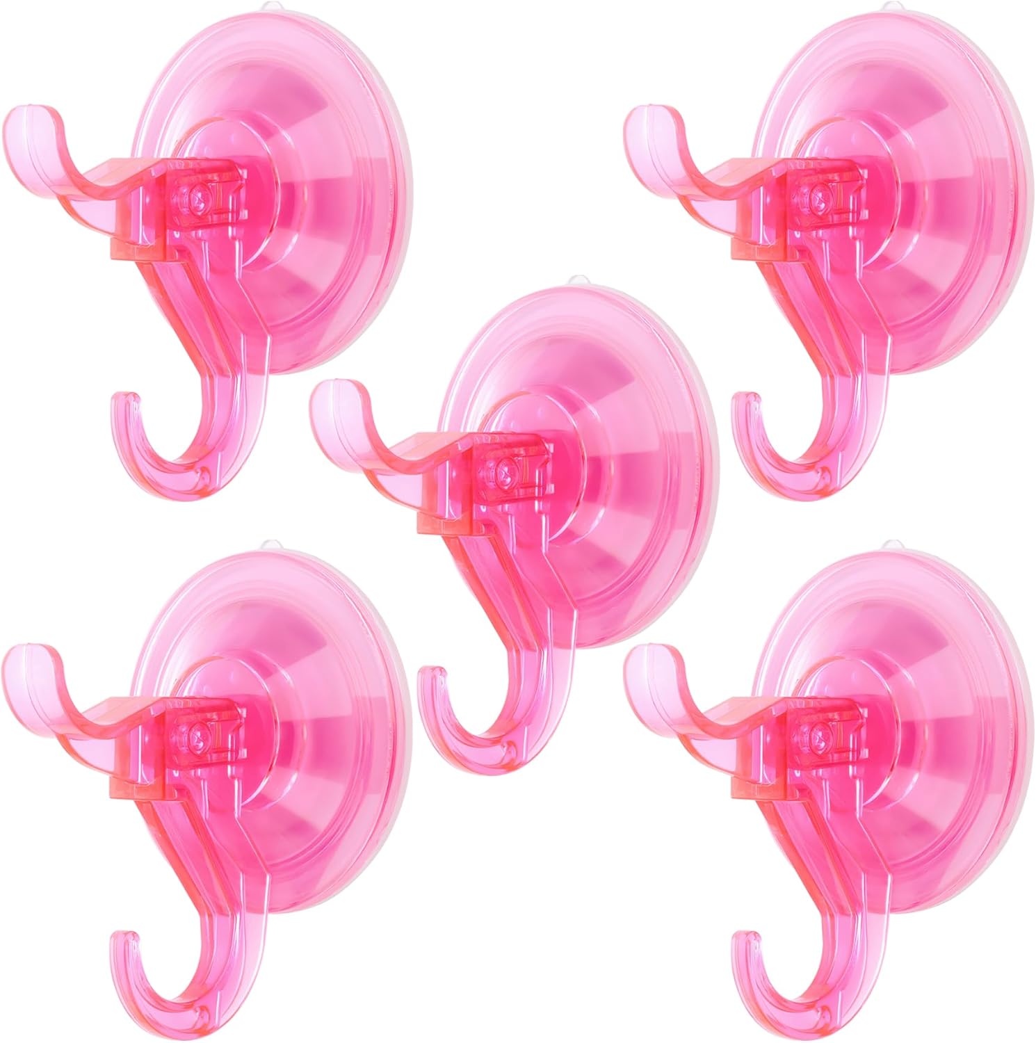 Antimbee Suction Hooks 5 Pack Clear Hanger Transparent Pink