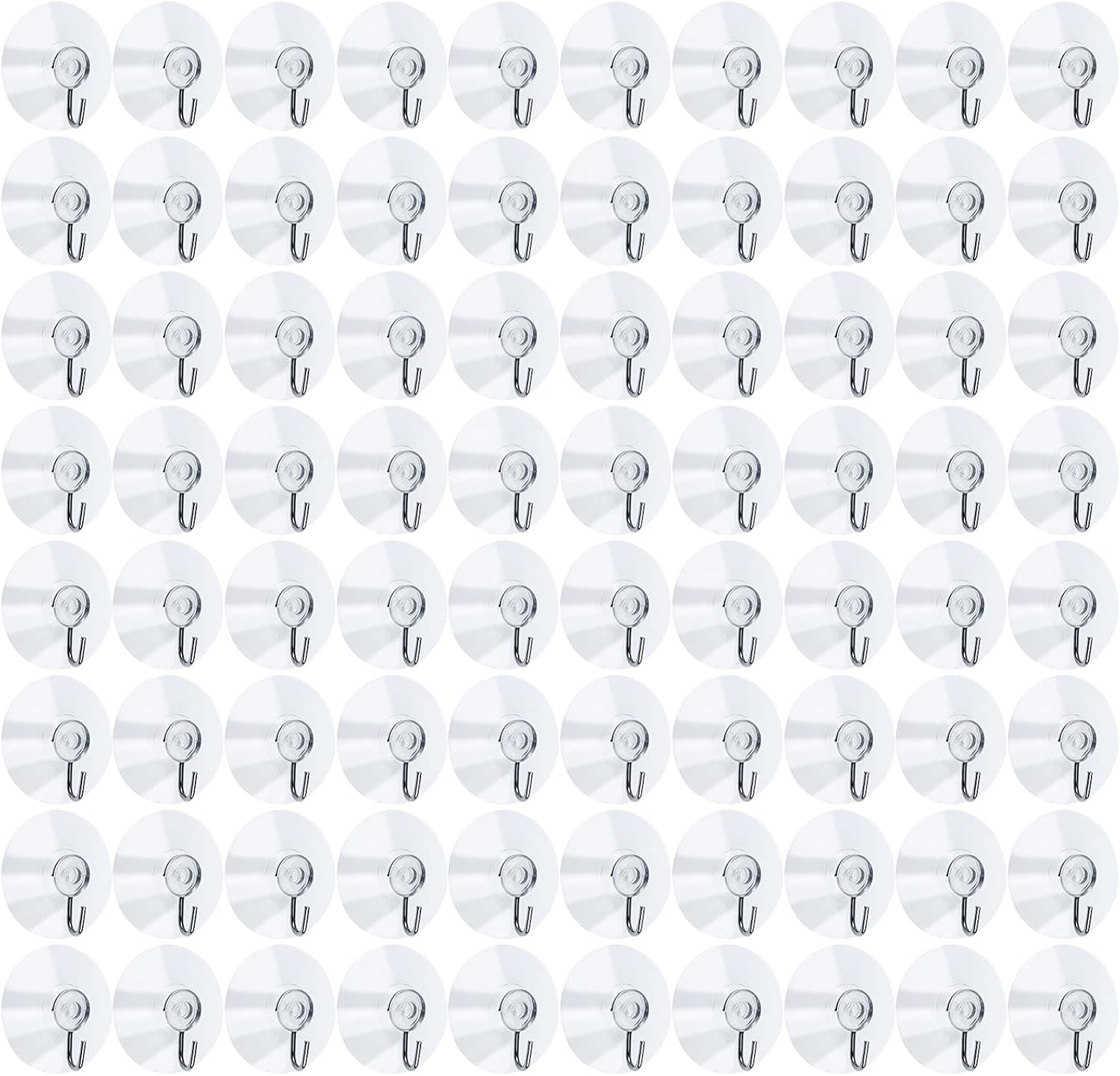 Yesland 80 Pcs Suction Wall Hooks Clear PVC and Metal