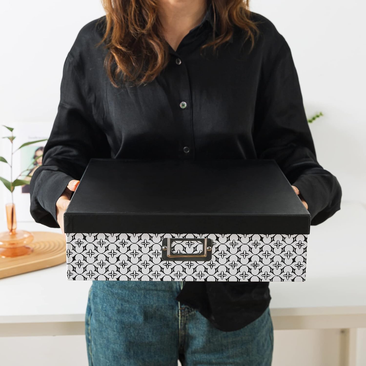 Soul Lane 3 Piece Black and White Storage Boxes with Lids