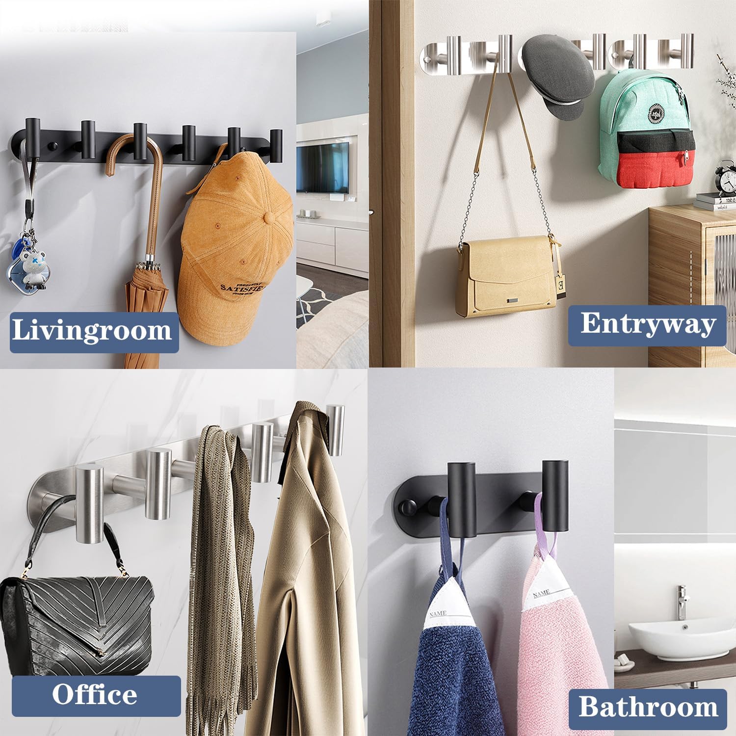 Vanloory Wall Mounted Coat Rack with 5 Hooks