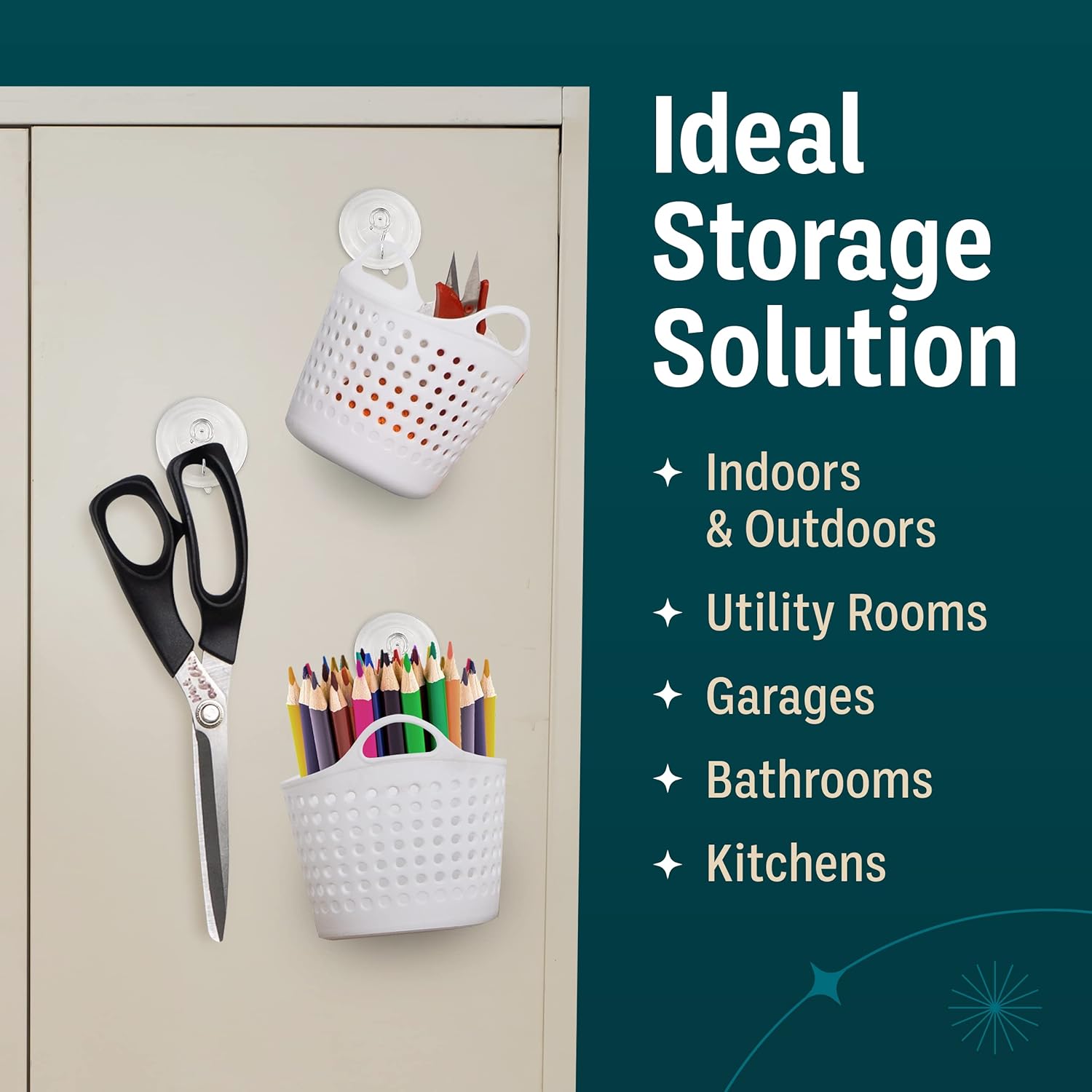 Holiday Joy Suction Cup Hooks 4 Pack Heavy Duty Wall Mount