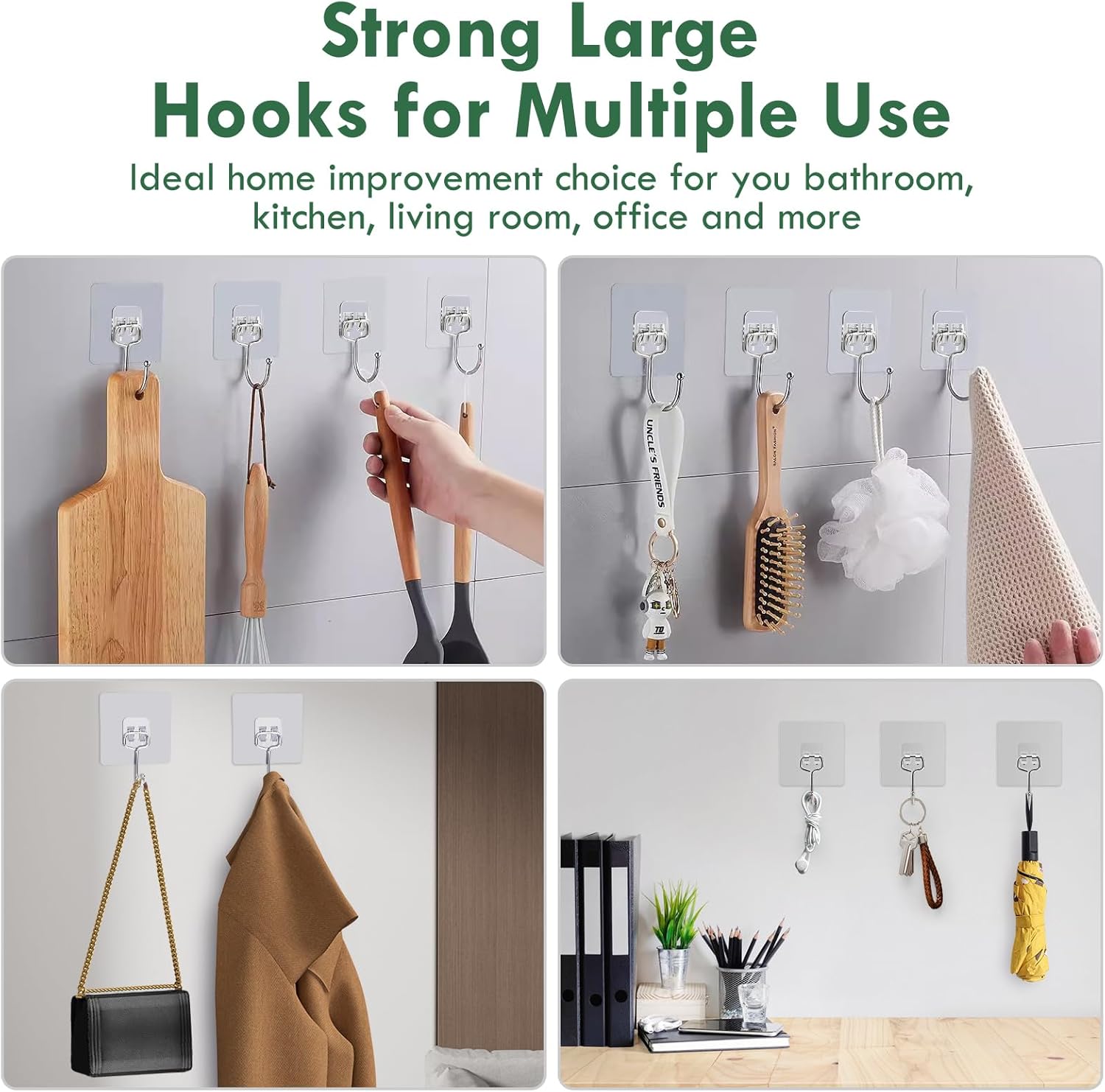 Lsnisni 20 Pack Heavy Duty Adhesive Hooks