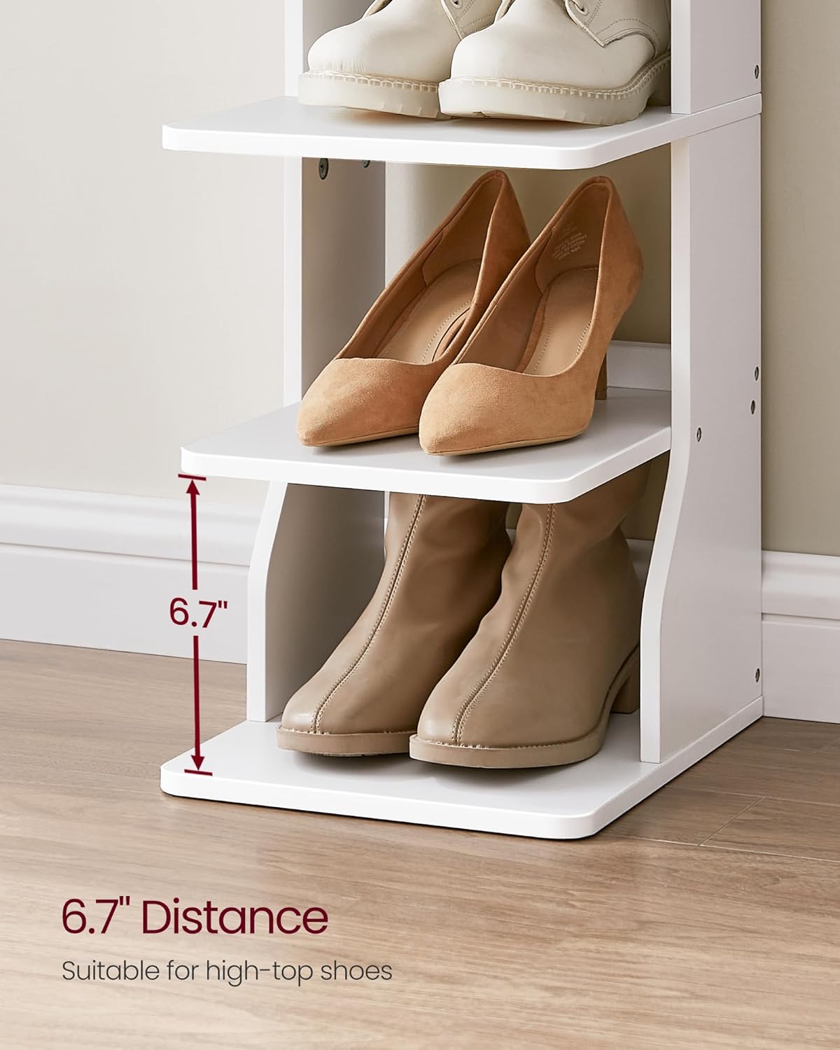 VASAGLE 7-Tier Vertical Shoe Rack White