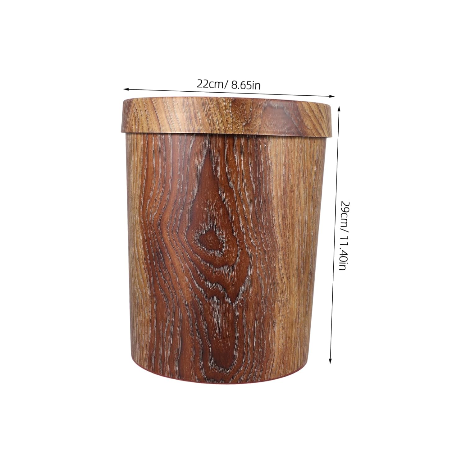 DOITOOL Decorative Trash Can with Wood Grain Design