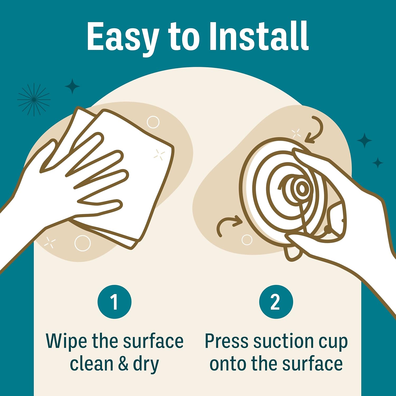 Holiday Joy Suction Cup Hooks 4 Pack Heavy Duty Wall Mount