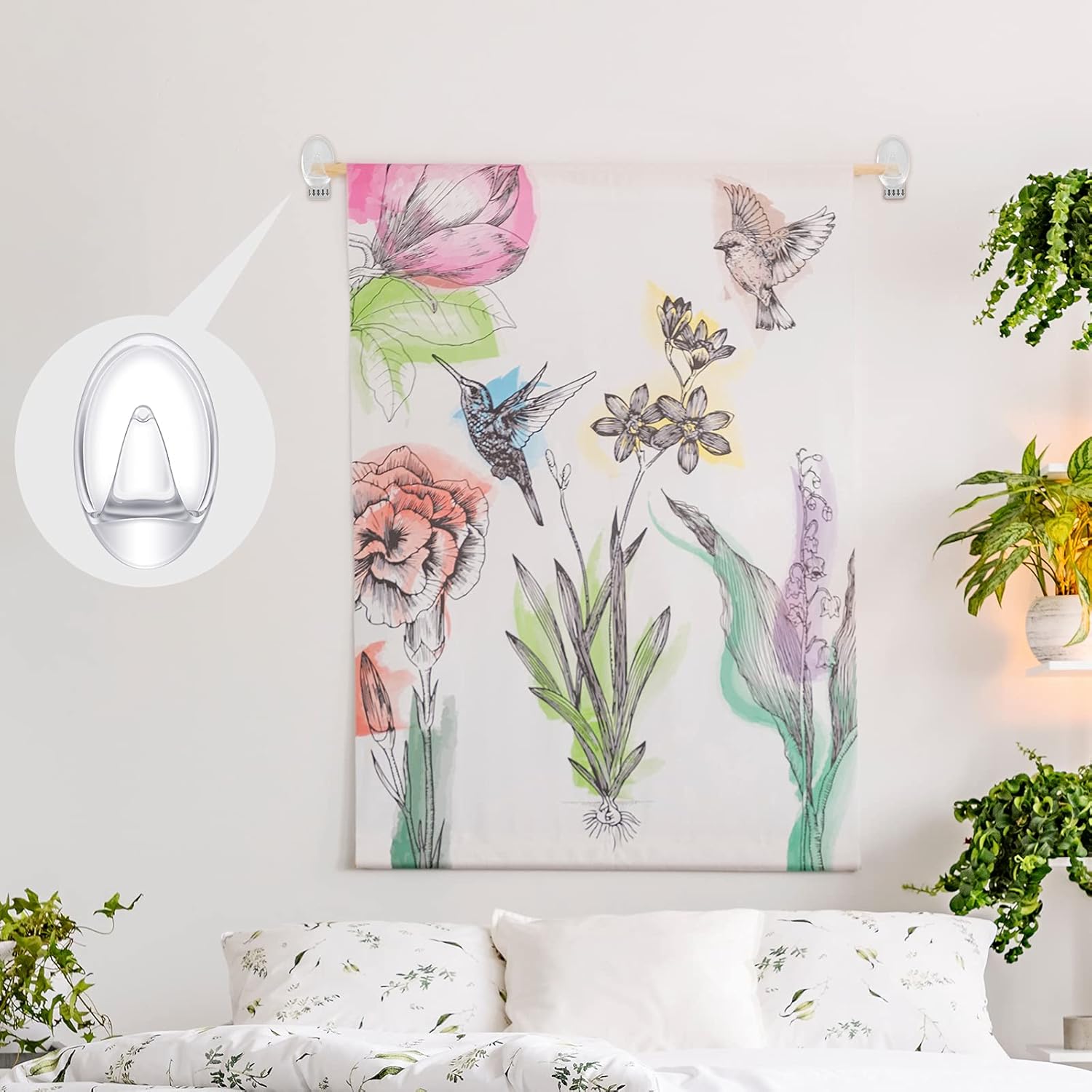 Blulu Clear Adhesive Hooks 12 Pieces Utility Waterproof Wall Hooks for Home Kitchen Bathroom Office