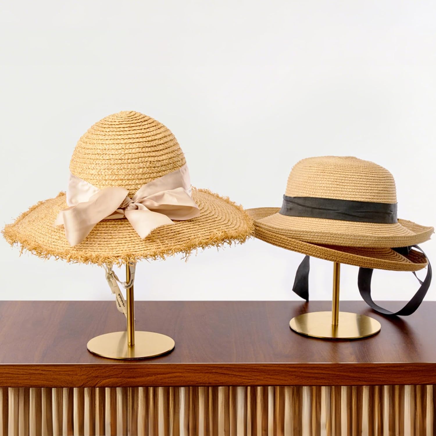 2PCS Adjustable Height Stainless Steel Hat Stand Display