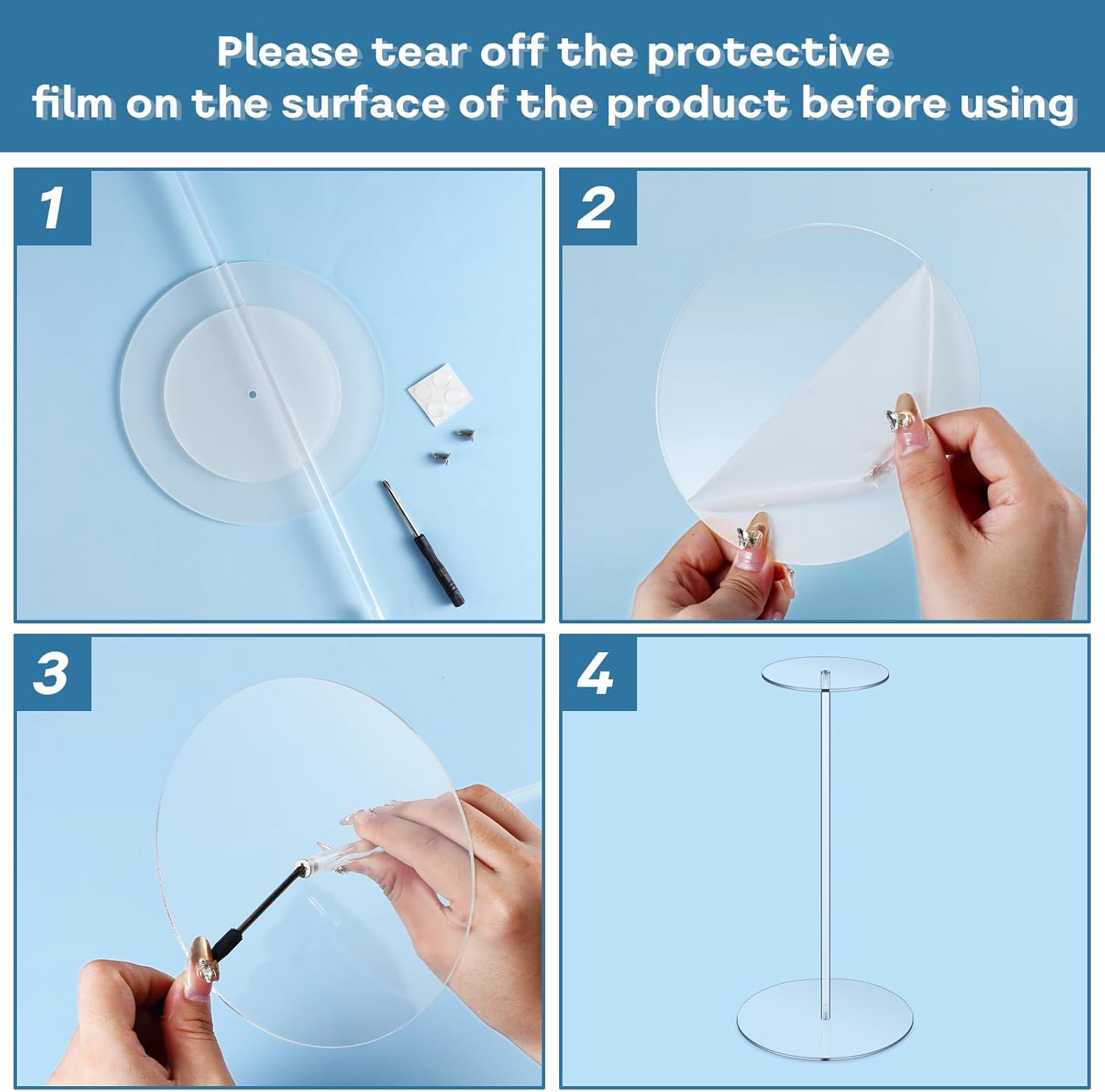 4 Pcs Clear Acrylic Hat Stand Display Rack