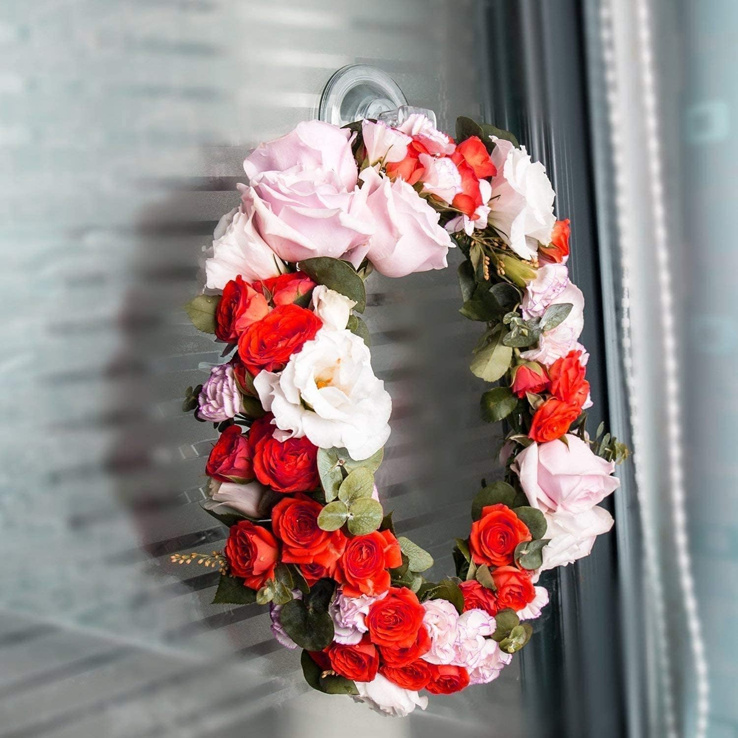 Quntis Wreath Hanger 6 Pack - Clear Suction Cup Hooks
