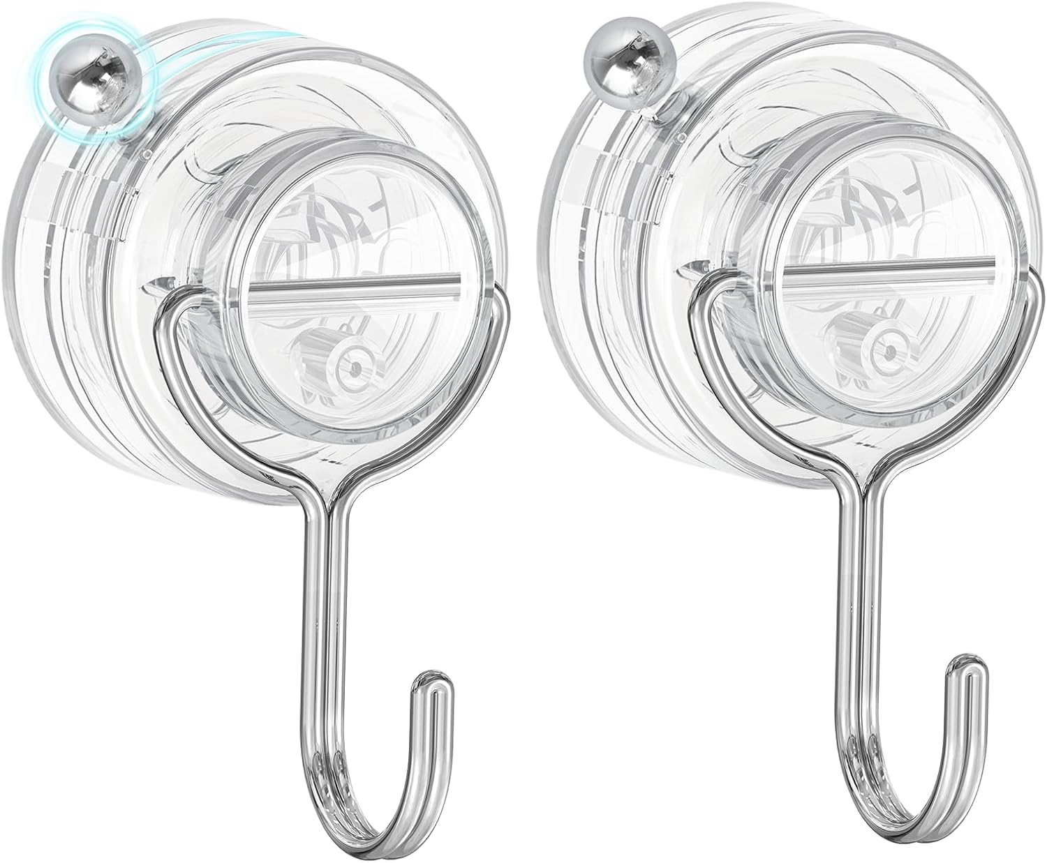 Upgrade Twist-lock Clear Suction Towel Hooks 2 Pack