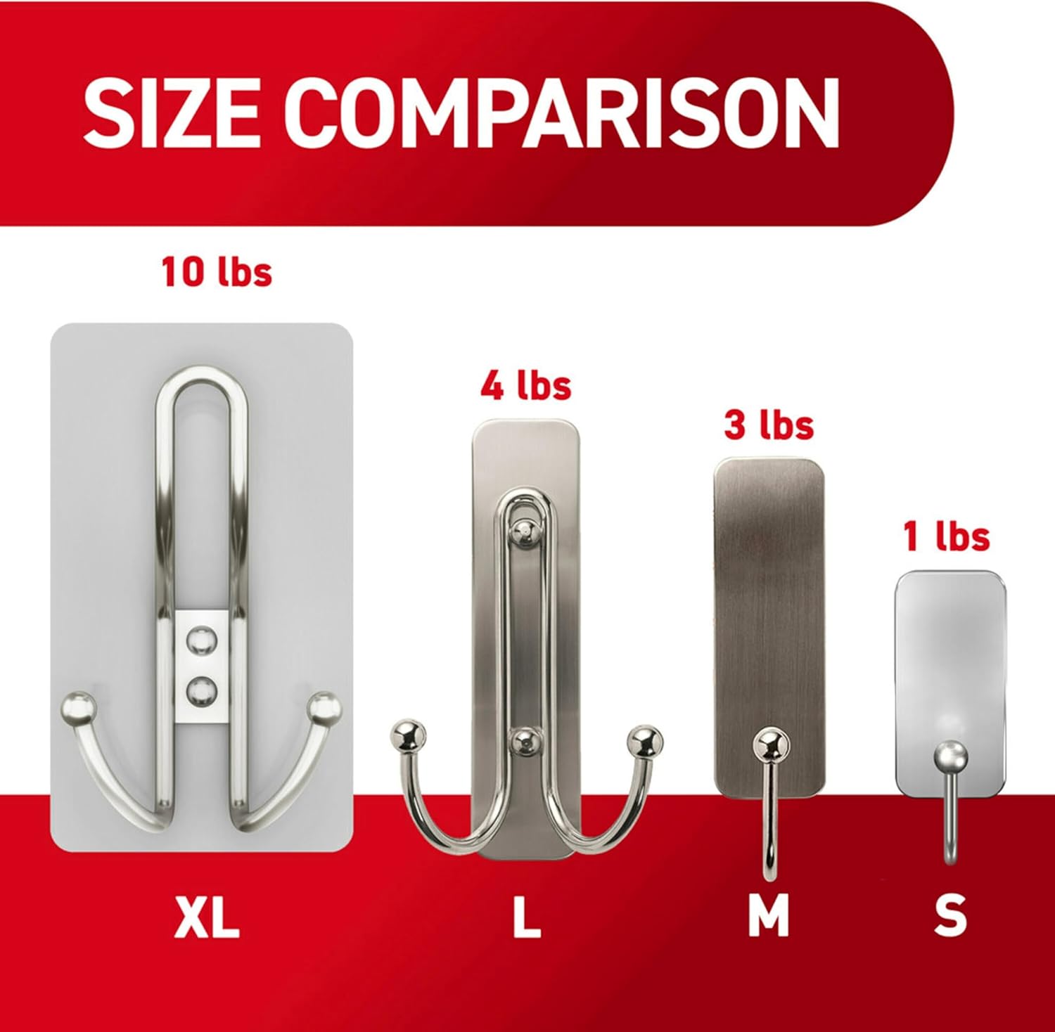 Command X-Large Satin Nickel Triple Hook No Tools Wall Mount