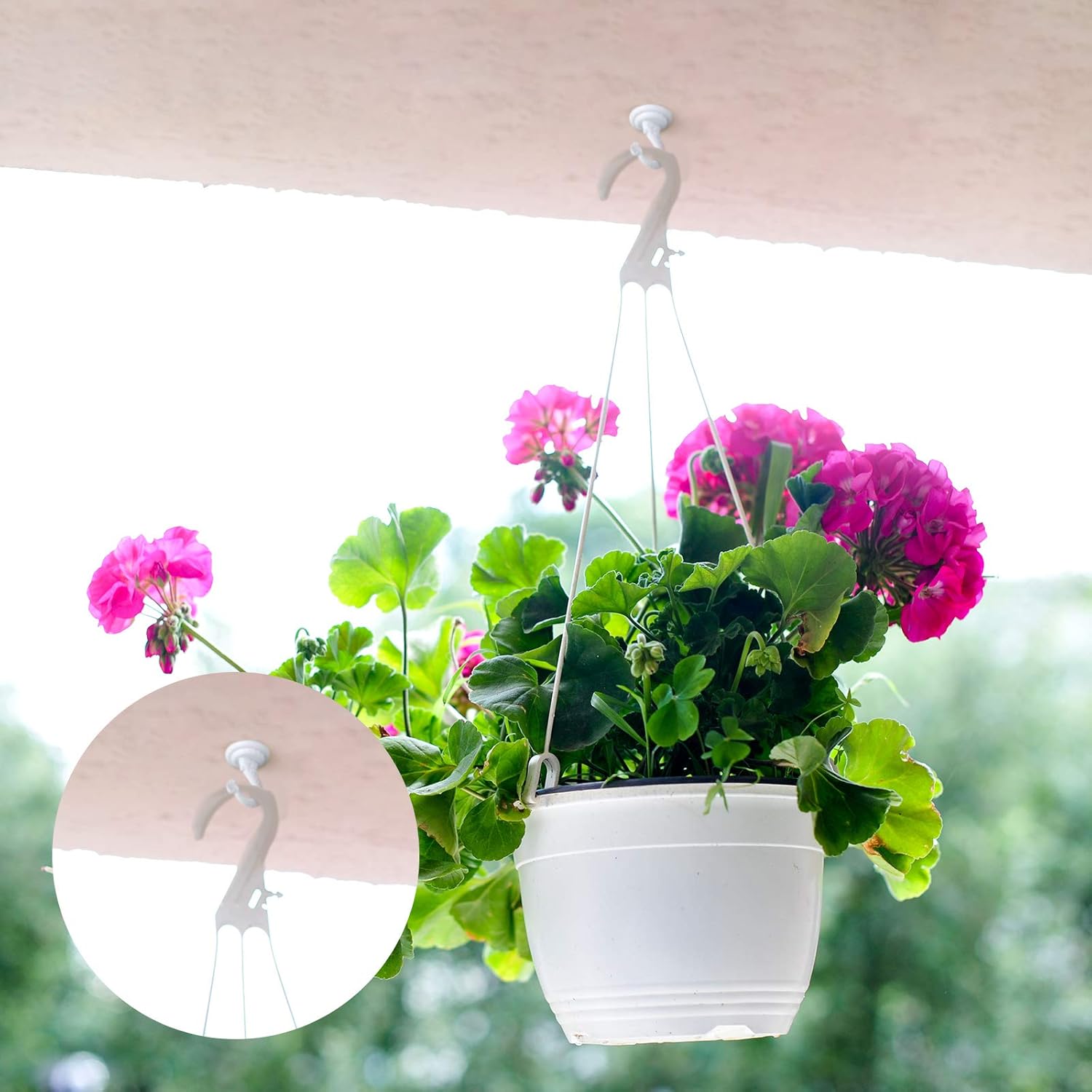 Ripeng Heavy Duty Swag Hooks for Hanging Plants Chandelier White 2 Pieces