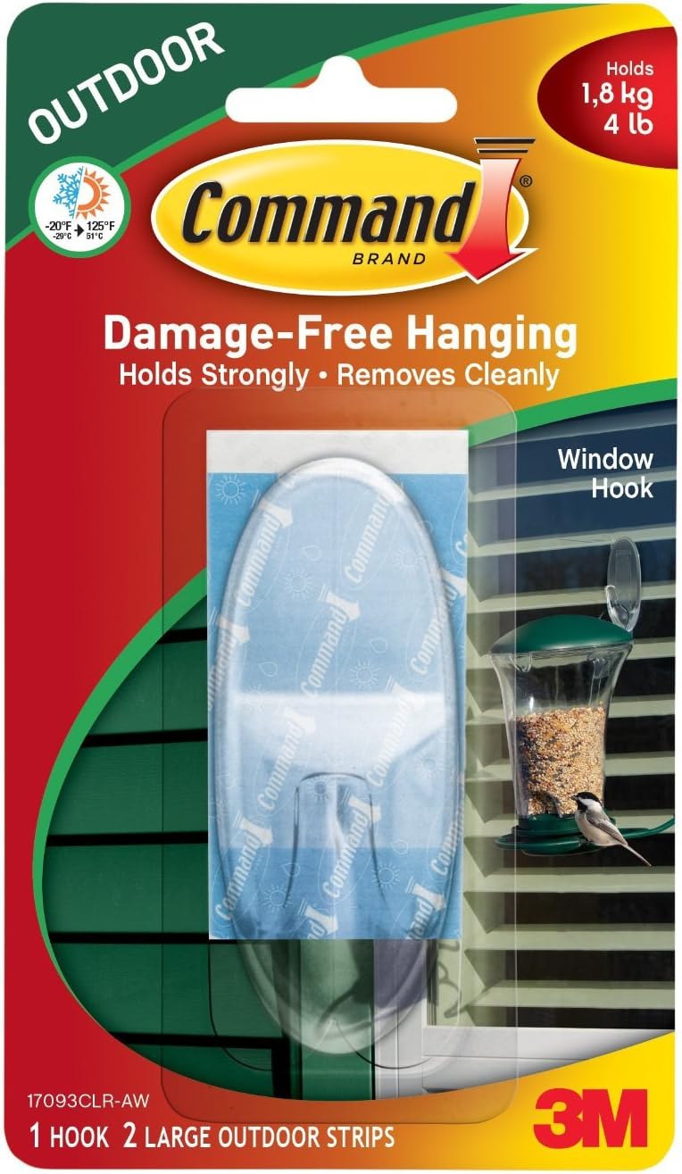 Command Outdoor Large Window Hooks 4-Pack