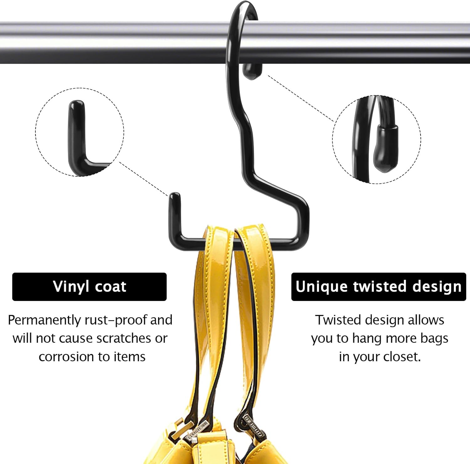 Dapute 8 Pack Twist Design Bag Hanger for Closet