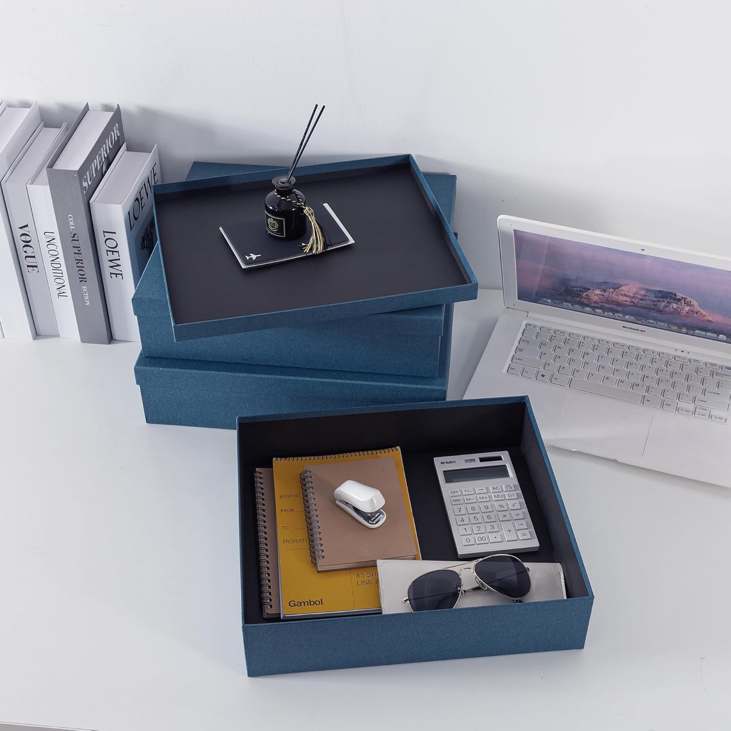 Soul Lane Decorative Storage Boxes Set Navy Blue