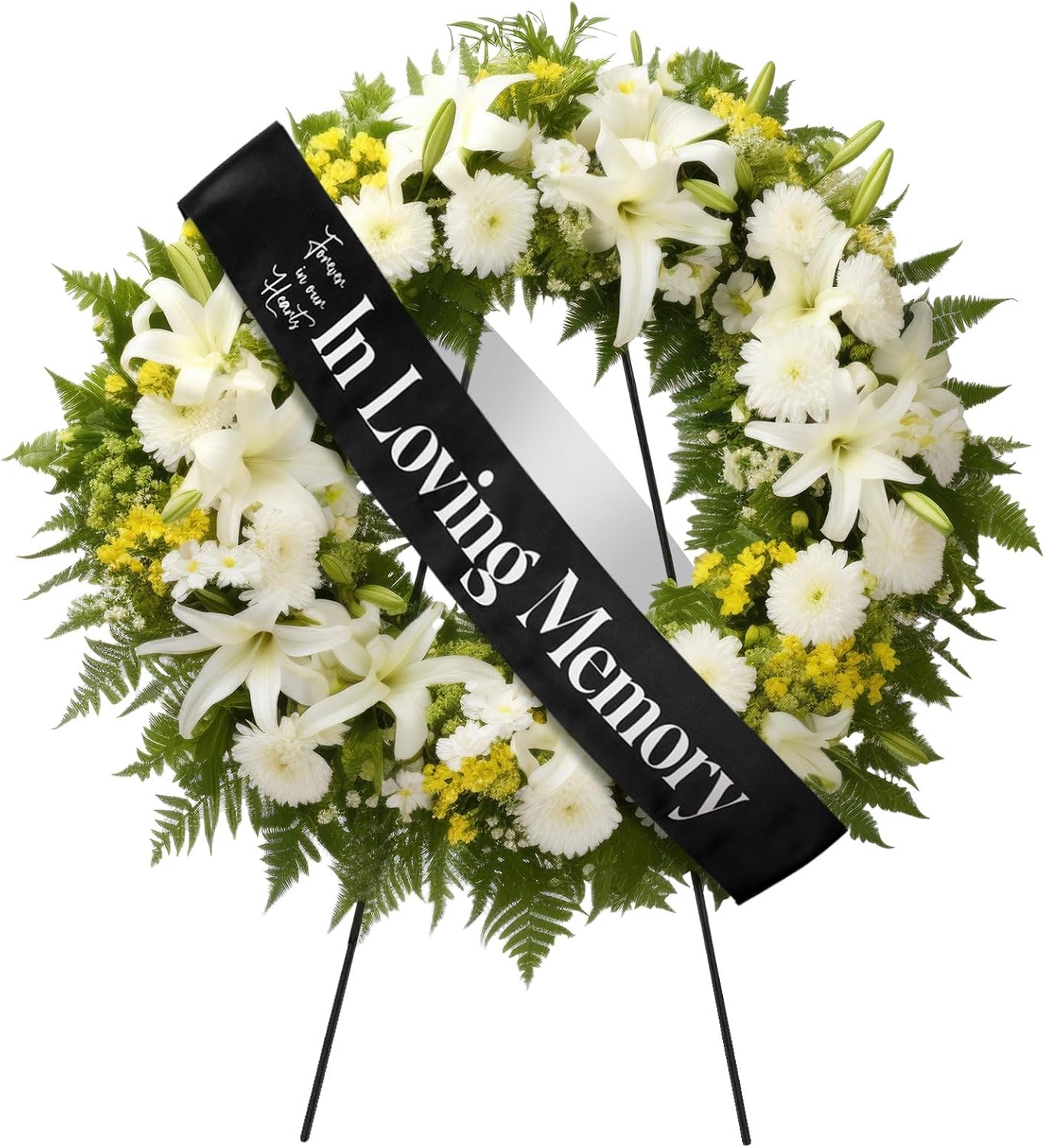 Funeral Sash for Casket or Wreath - Black 58x4 Inch