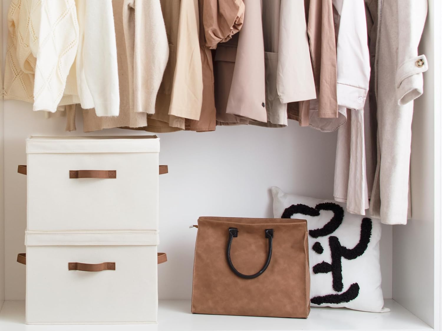 StorageWorks Fabric Storage Bins with Lid 2-Pack Ivory White