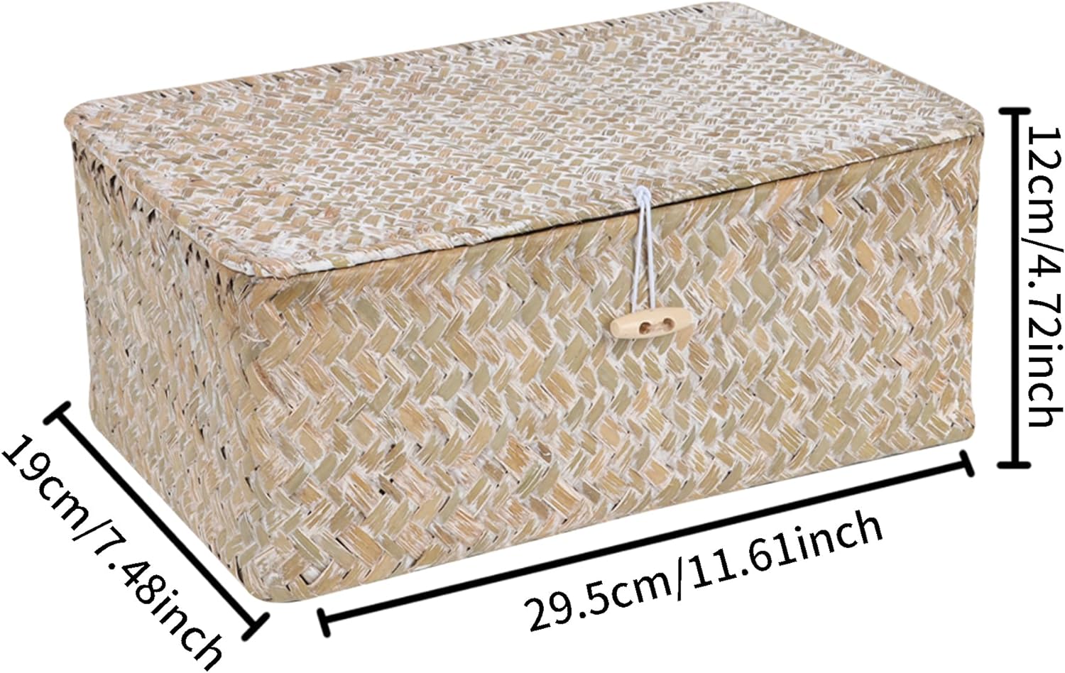 FEILANDUO Wicker Shelf Baskets with Lid